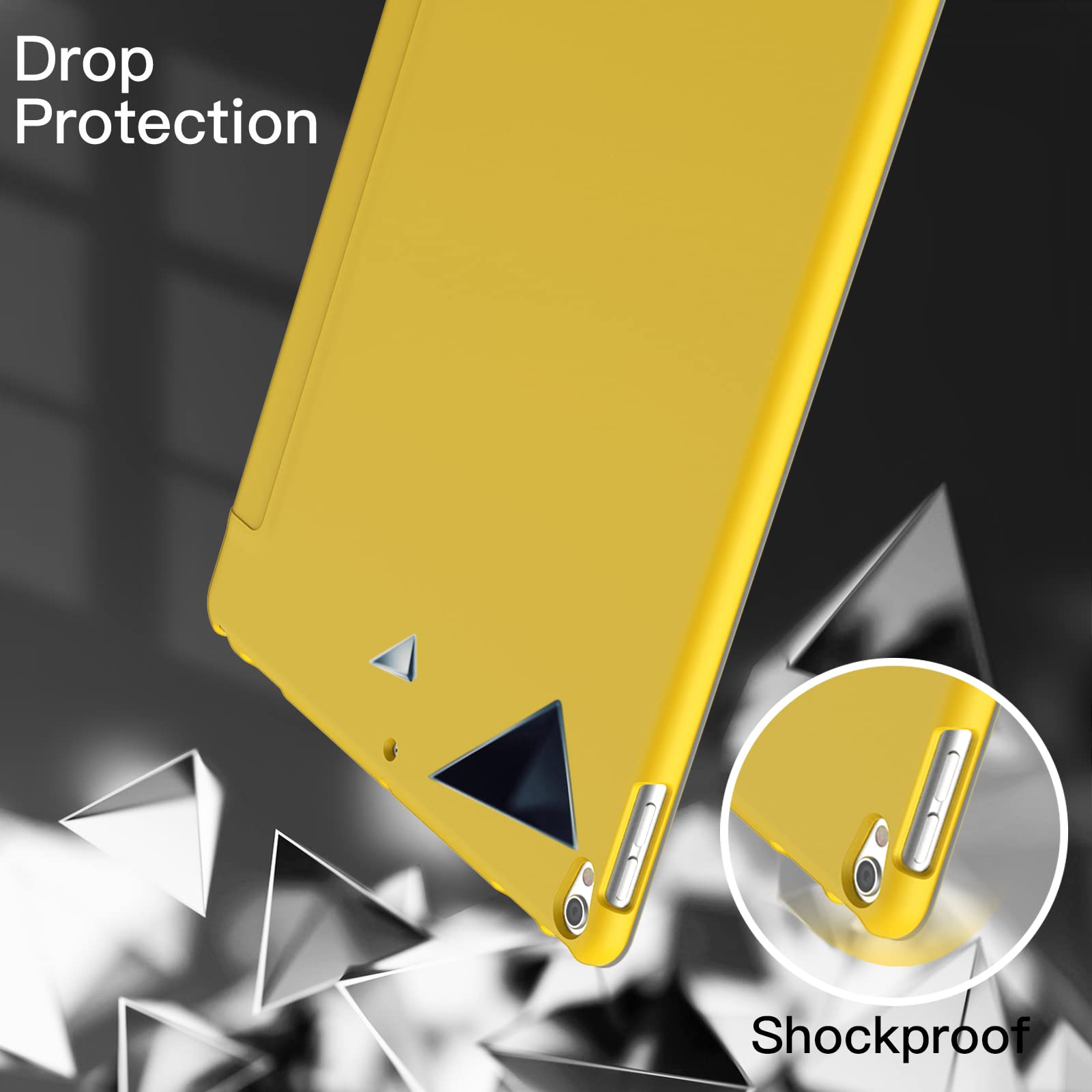 JETech Protective Case for iPad Pro 10.5-Inch & iPad Air 3 (2019 3rd Gen) - Shockproof Hard Back Shell with Soft-Touch Finish, Auto Wake/Sleep Stand Cover in Yellow - Perfect for Work, Travel & Home Use