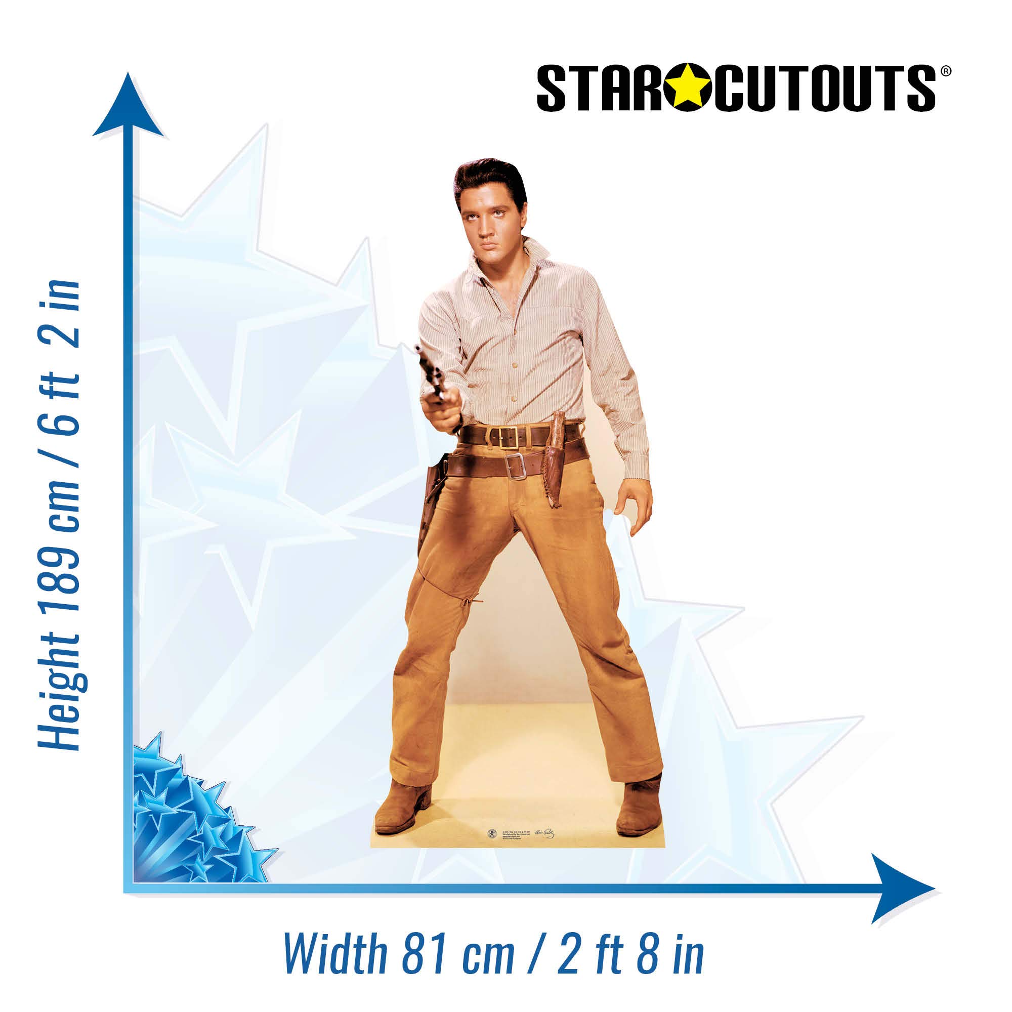 Elvis Gunfight Star Cutouts - Premium Die-Cut Decorations for Themed Parties, Movie Nights & Elvis Fan Events