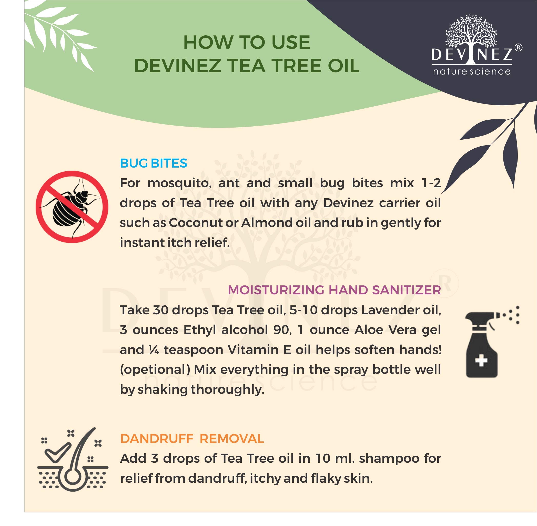 100% Pure Australian Tea Tree Essential Oil - 10ml Undiluted Therapeutic Grade for Hair, Skin & Face Care - NABL & IFRA Certified Natural Oil in Glass Bottle - Helps with Acne, Pimples, Scars & Anti-Dandruff - Perfect for Aromatherapy, DIY Beauty Products & Home Remedies