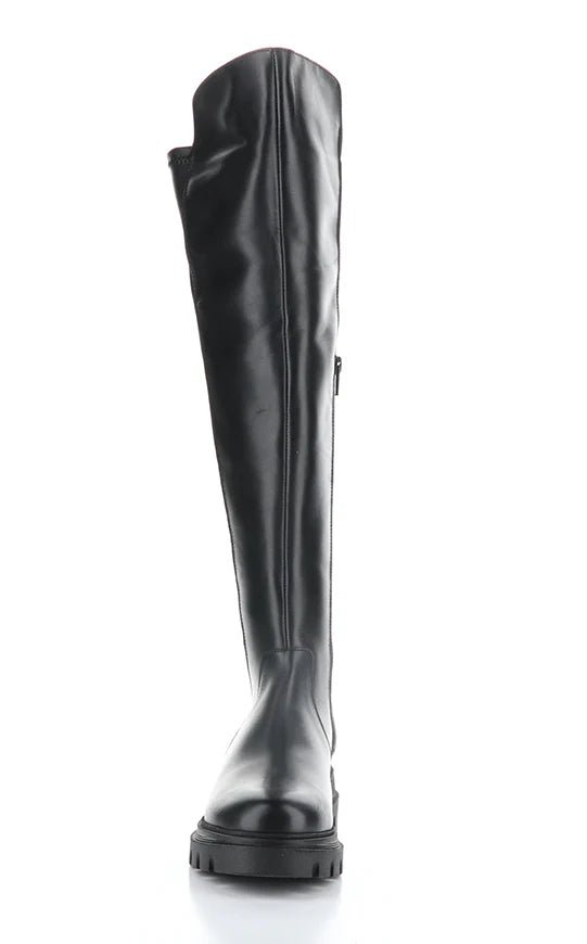 Waterproof Black Over The Knee Boots for Women - Fashionable Winter & Rain Boots for Outdoor Activities, Parties and Cosplay