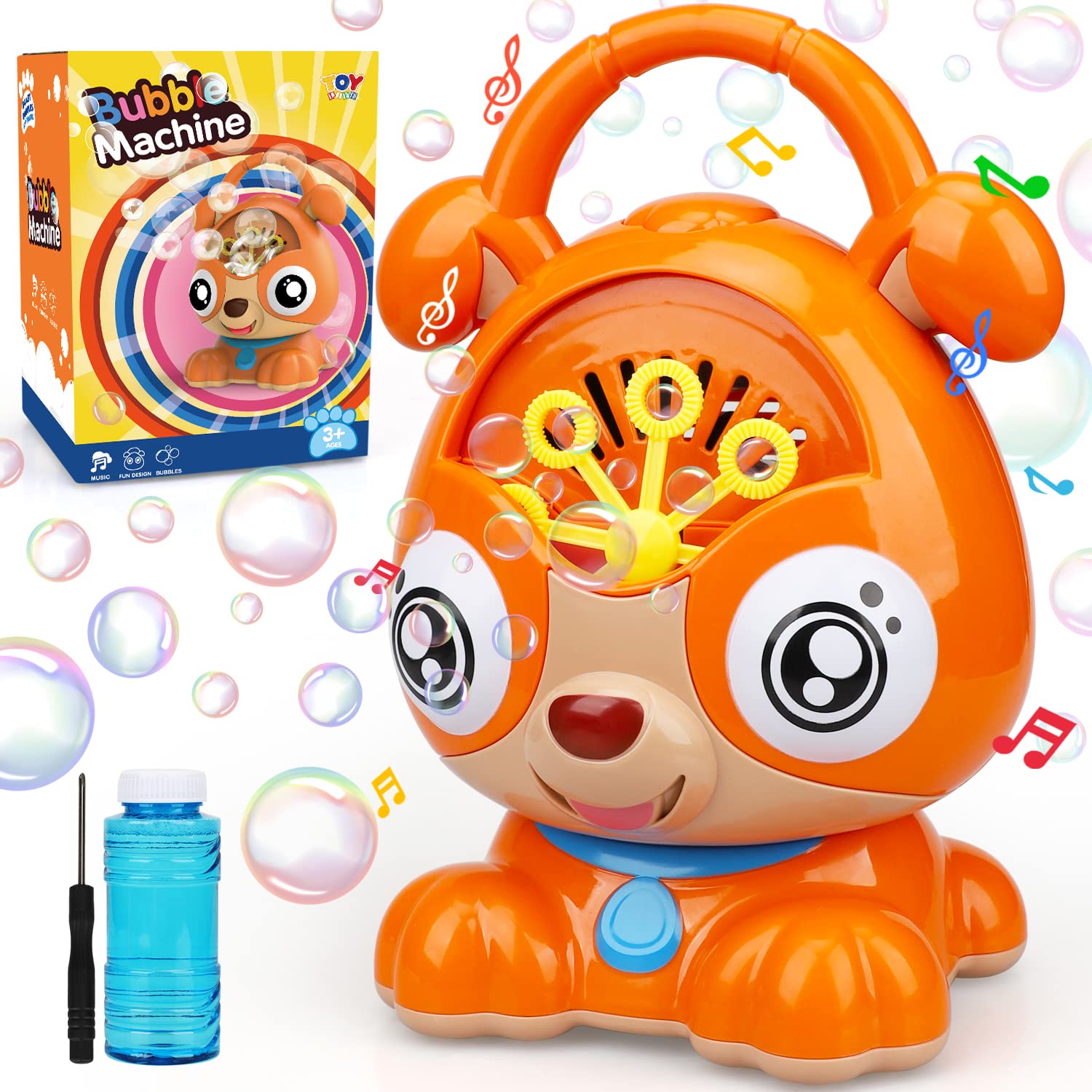 TOY Life Automatic Bubble Machine for Kids - 3000+ Bubbles per Minute, Outdoor/Indoor Bubble Blower Toy for Toddlers, Birthday Party, Backyard Fun, and Pet Play (Dog Bubble Maker)
