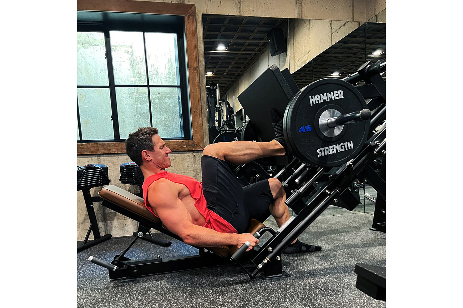 Hammer Strength Plate Loaded Linear Leg Press Machine - Commercial Gym Equipment for Leg Workouts & Strength Training | Perfect for Home Gyms & Fitness Centers