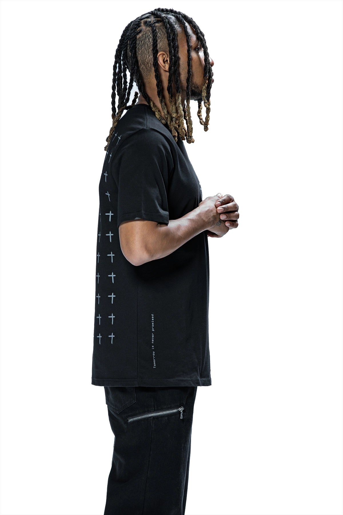 Liam Short Sleeve T-Shirt for Men | Black DDG Grid Print | Casual Wear & Street Style Outfits
