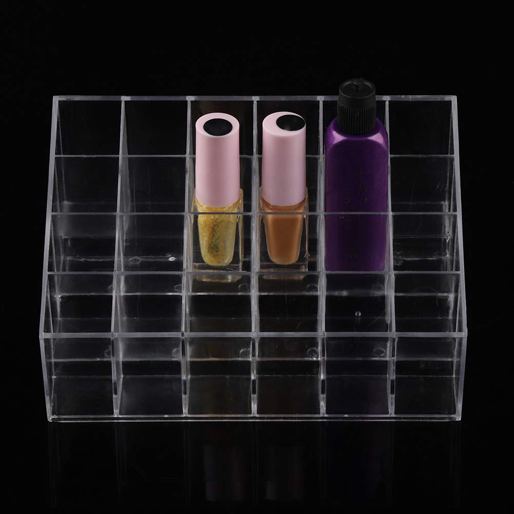 24 Grid Transparent Lipstick Holder Organizer - Makeup Storage Box for Lipstick Stand & Display - Perfect for Vanity, Bathroom, and Travel Organization