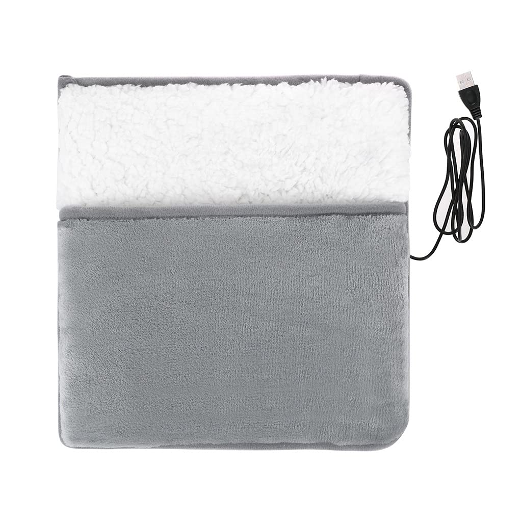 SLYNSW USB Electric Heating Slippers for Women & Men - Washable Winter Foot Warmers with Heating Pad, Gray, 29x28cm - Perfect for Cold Weather, Home, Office, and Indoor Use