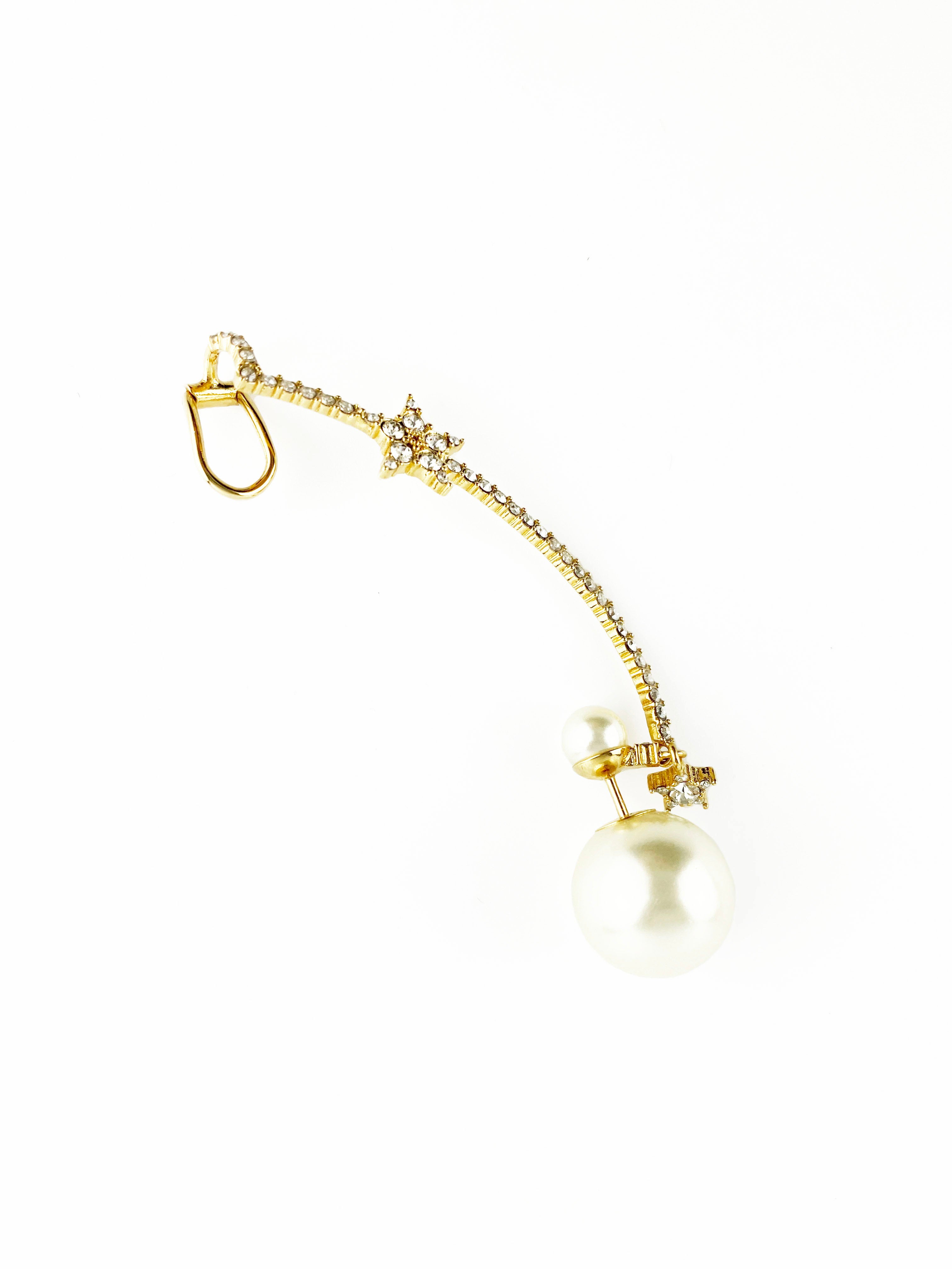 Dior Single Earring and Ear Cuff Set - Luxury Fashion Jewelry for Women | Elegant Statement Piece for Parties, Weddings & Special Occasions