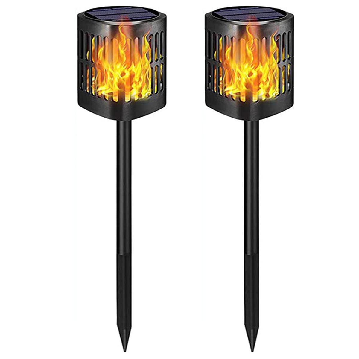 Upgraded CLLX Solar Lanterns - Waterproof Outdoor Hanging LED Flame Lights with Flickering Effect, Solar Powered Decorative Lighting for Patio, Garden, Deck, Yard (2 Pack) - Perfect for Evening Gatherings & Landscape Ambiance