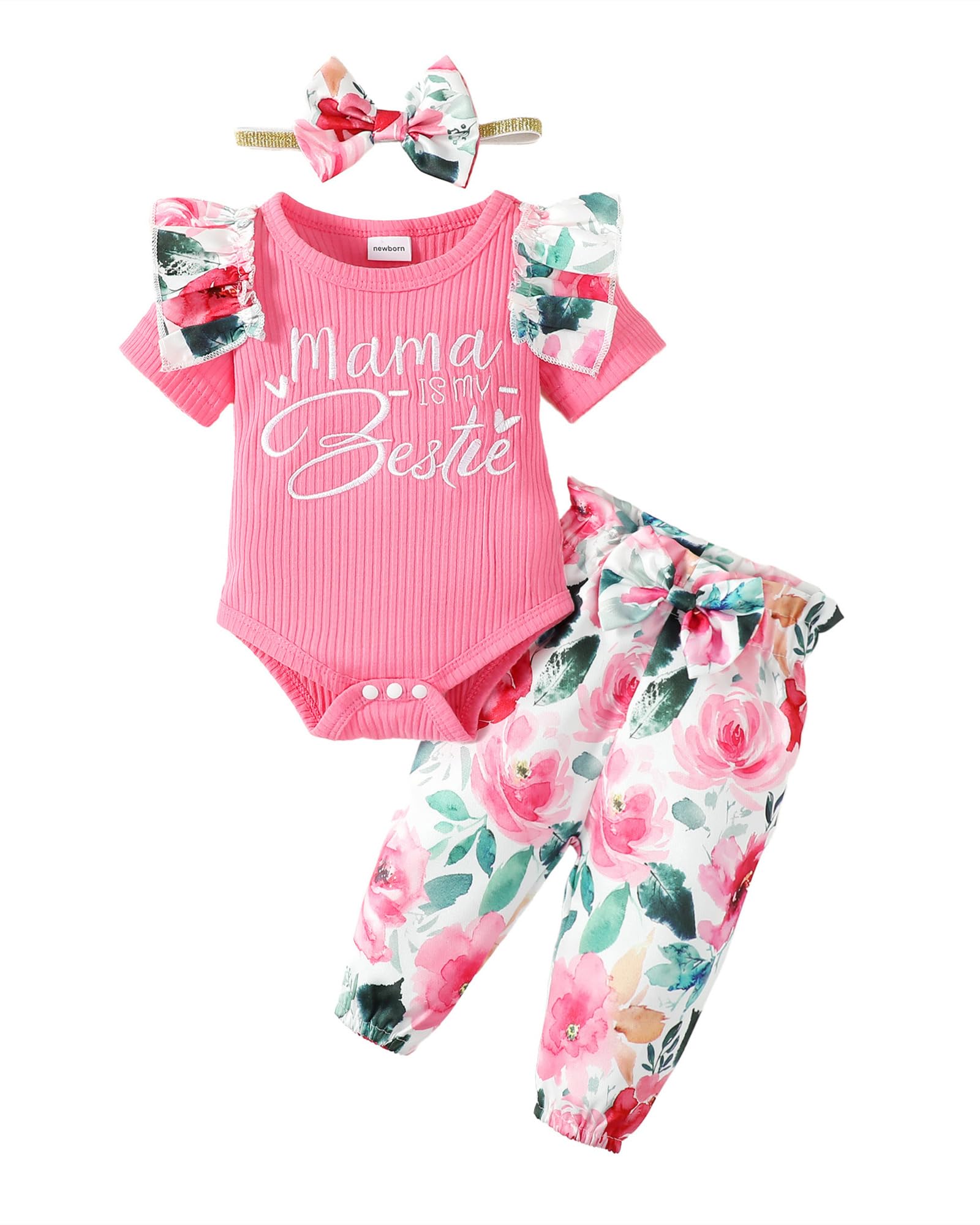 Adorable Infant Baby Girl Clothes - Newborn Long Sleeve Romper & Pants Set for Fall/Winter | Soft & Cozy Outfit for Girls 0-24 Months | Perfect for Family Photos, Holiday Gifts & Daily Wear
