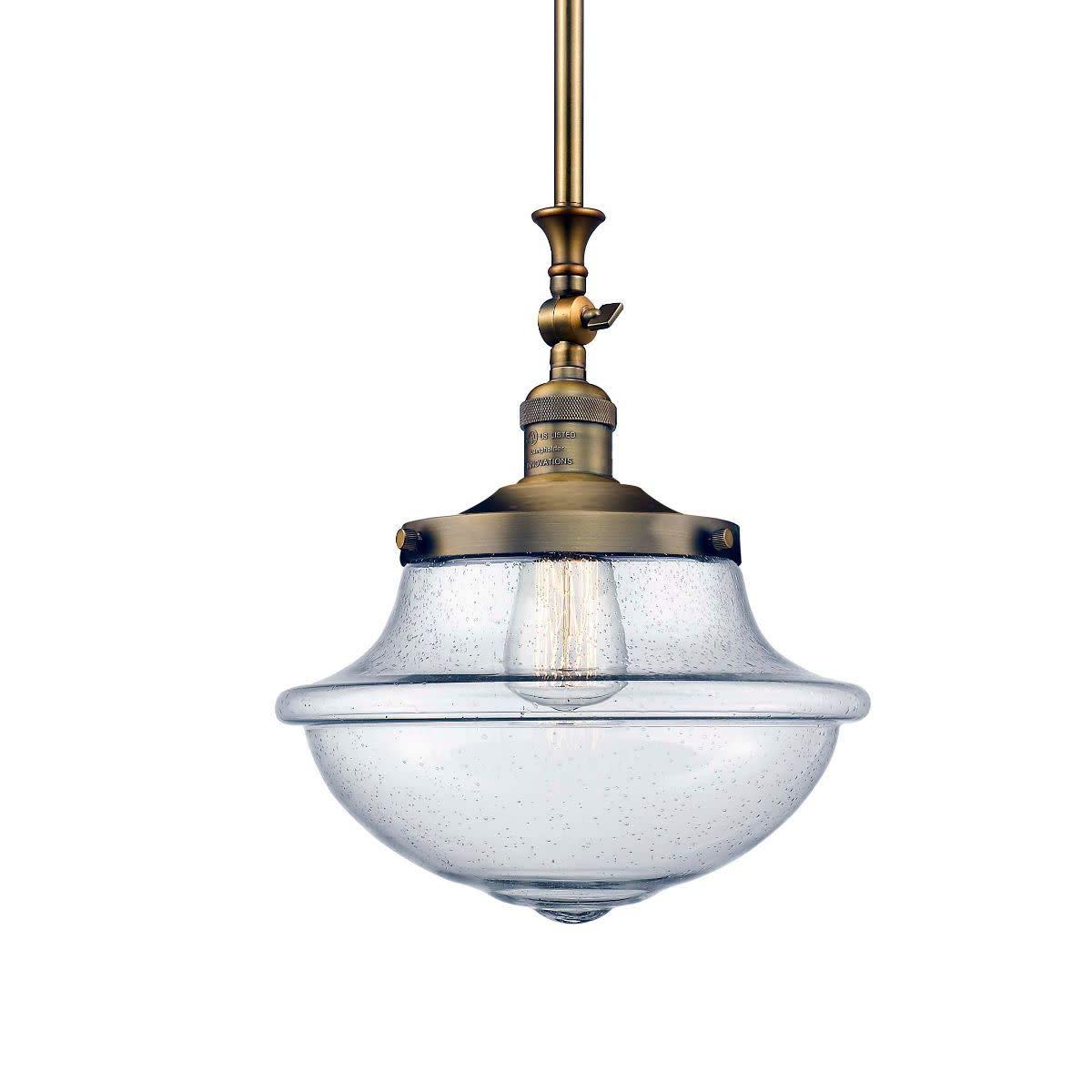 12 Inch Schoolhouse Pendant Light - Classic 1-Light Oxford Style Ceiling Fixture for Kitchen, Dining Room & Bedroom Lighting