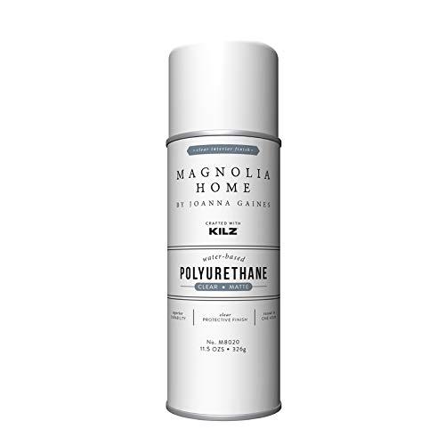 Joanna Gaines Magnolia Home KILZ Transparent Matte Water-Based Polyurethane - 11.5 oz (Case of 6) - Perfect for Wood Furniture, Cabinets & DIY Projects