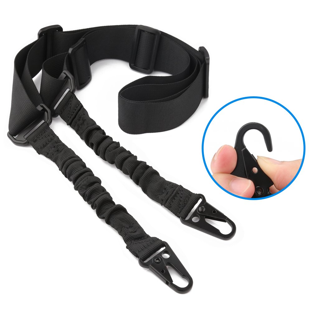 Accmor 2-Point Extra Long Rifle Sling - Adjustable Two-Point Traditional Gun Sling with Heavy-Duty Metal Hooks for Hunting, Shooting & Outdoor Sports | Perfect for Hunting Rifles, Shotguns & Tactical Firearms