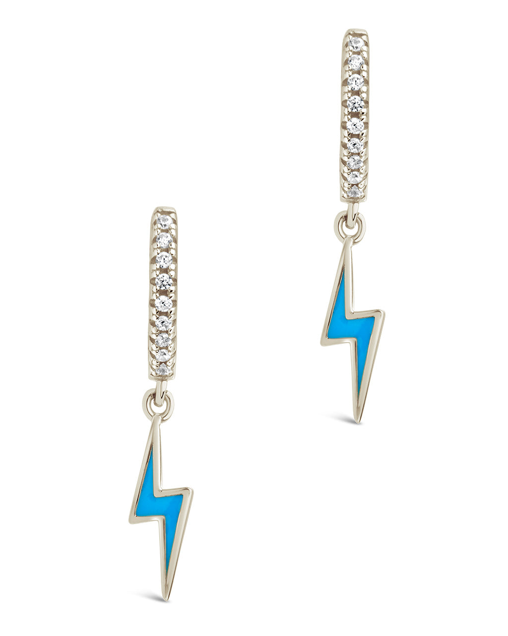 Stylish Lightning Bolt Charm Hoop Earrings for Women - Sterling Silver Dangle Earrings - Perfect for Everyday Wear, Parties & Gifts