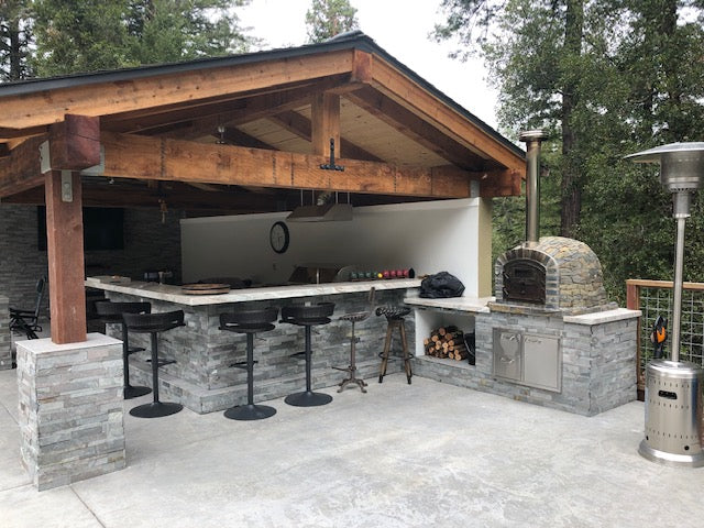 Premium LISBOA STONE FINISH Outdoor Pizza Oven - Authentic Wood Fired Brick Oven for Backyard, Patio & Garden - Perfect for Homemade Pizza, Bread & Italian Cooking