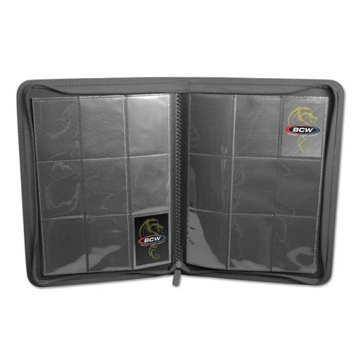BCW Z-Folio 9-Pocket Trading Card Album - Black | Premium Storage for Sports Cards, TCG & Collectibles | Perfect for Display & Protection