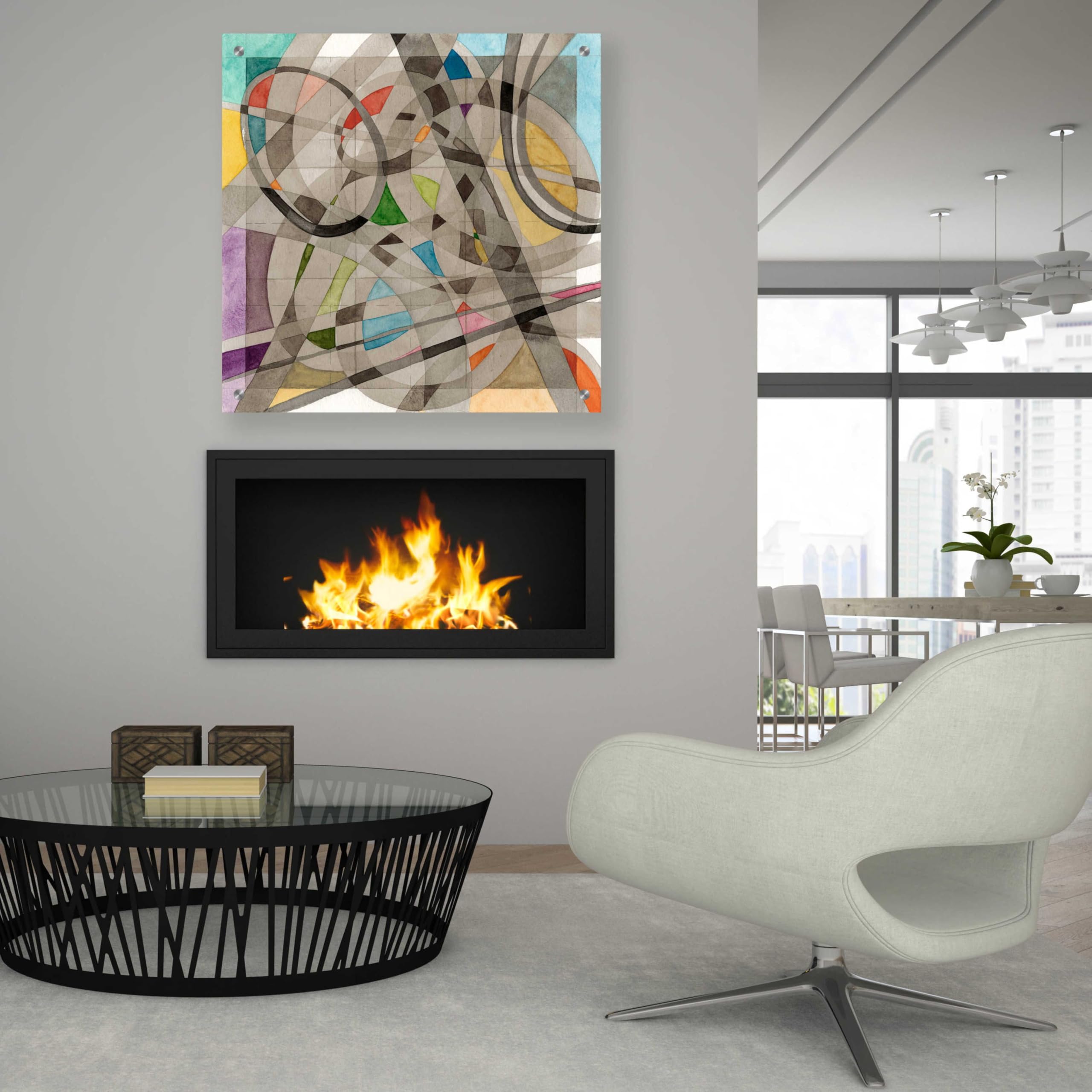 Epic Art 'Overpass' by Nikki Galapon - 36x36 Inch Acrylic Glass Wall Art Decor for Living Room, Bedroom & Office - Modern Abstract Painting for Home & Office Decoration