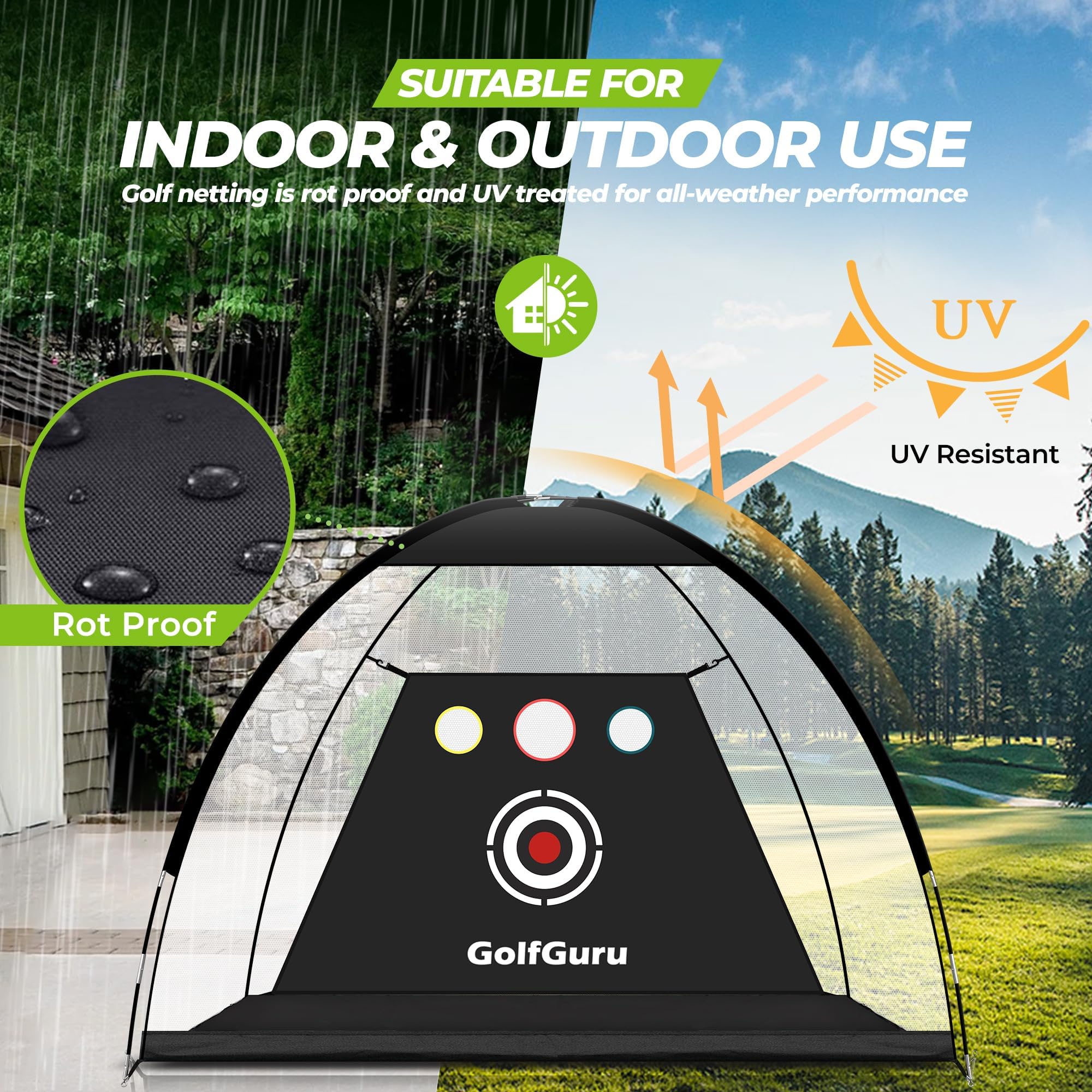 Premium 10x7ft Golf Practice Net with XL Tri-Turf Mat - Includes 10 Golf Balls, 7 Tees & 2 Rubber Tees - Perfect for Backyard Driving, Chipping & Indoor Training - Great Golf Gift for Men & Beginners