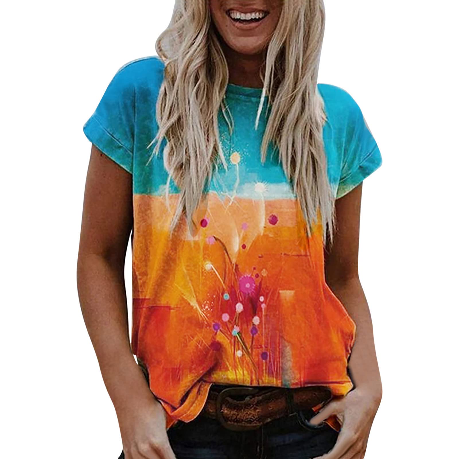 Women's Flowy Short Sleeve V-Neck Casual Blouse - Breathable Summer Tops for Women - Perfect for Office, Beach & Everyday Wear