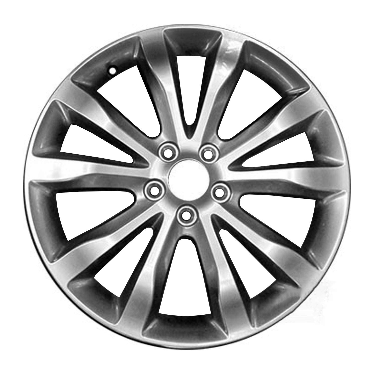 ALY02530U78 Silver Painted Alloy Wheel - 19x7.5 Inches, 5x115mm Bolt Pattern, 55mm Offset - DOT Certified & FMVSS Compliant - Perfect for Jeep Wrangler, Dodge Charger & Chrysler 300 Upgrades