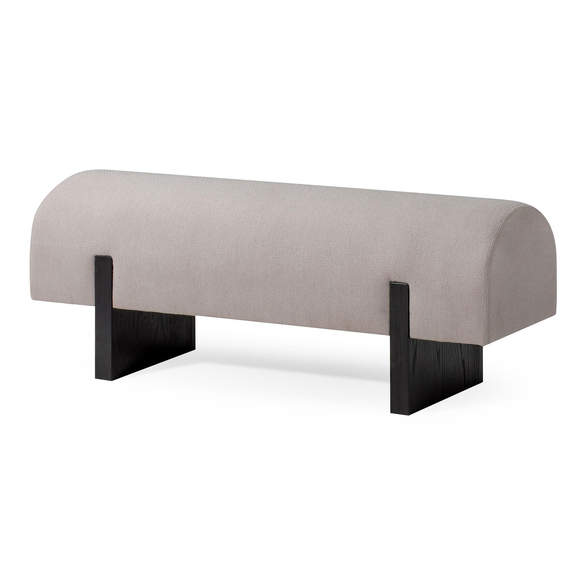 Maven Lane Juno Modern Wooden Upholstered Bench with Padded Seat - Stylish Entryway Bench, Kitchen Dining Table Bench, or Window Seat in Refined Black Finish | Perfect for Home Decor, Living Room, Bedroom & Hallway Seating