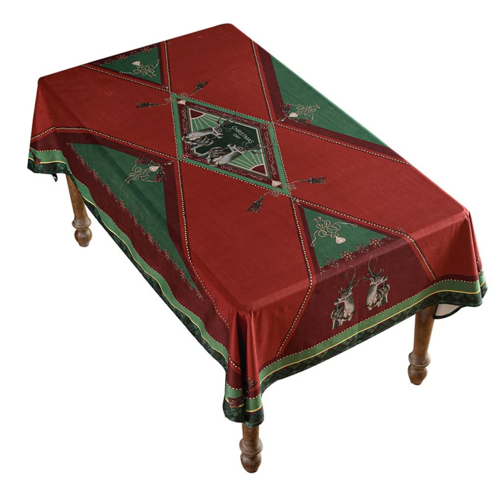 Premium Christmas Red Tablecloth - 55x79 Inch Rectangular Dining Table Cover for Home, Restaurant & Tea Table - Holiday Decor & Party Table Setting