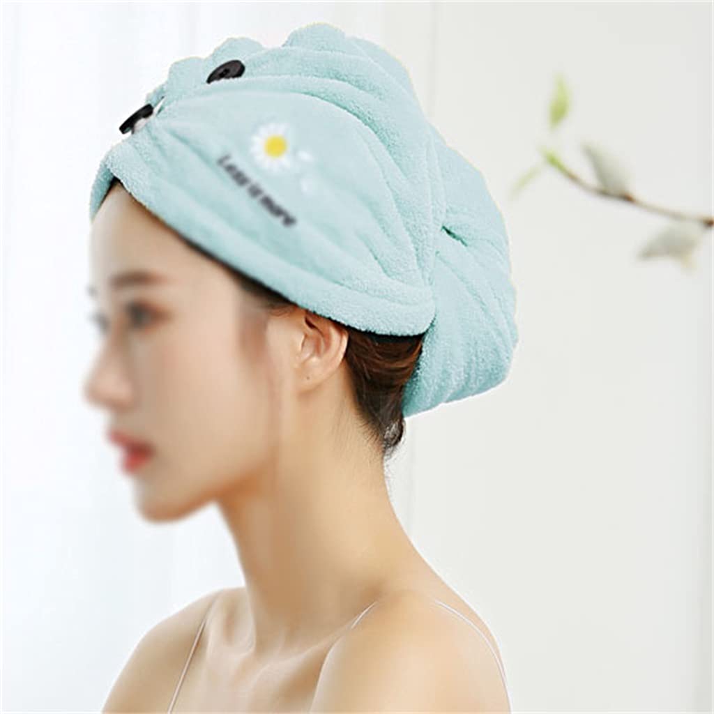 JEONSWOD Women's Absorbent Shower Cap - Thickened Quick Dry Hair Towel Wrap Turban for Wet Hair Care (One Size, Color B) - Perfect for Showering, Swimming & Salon Visits