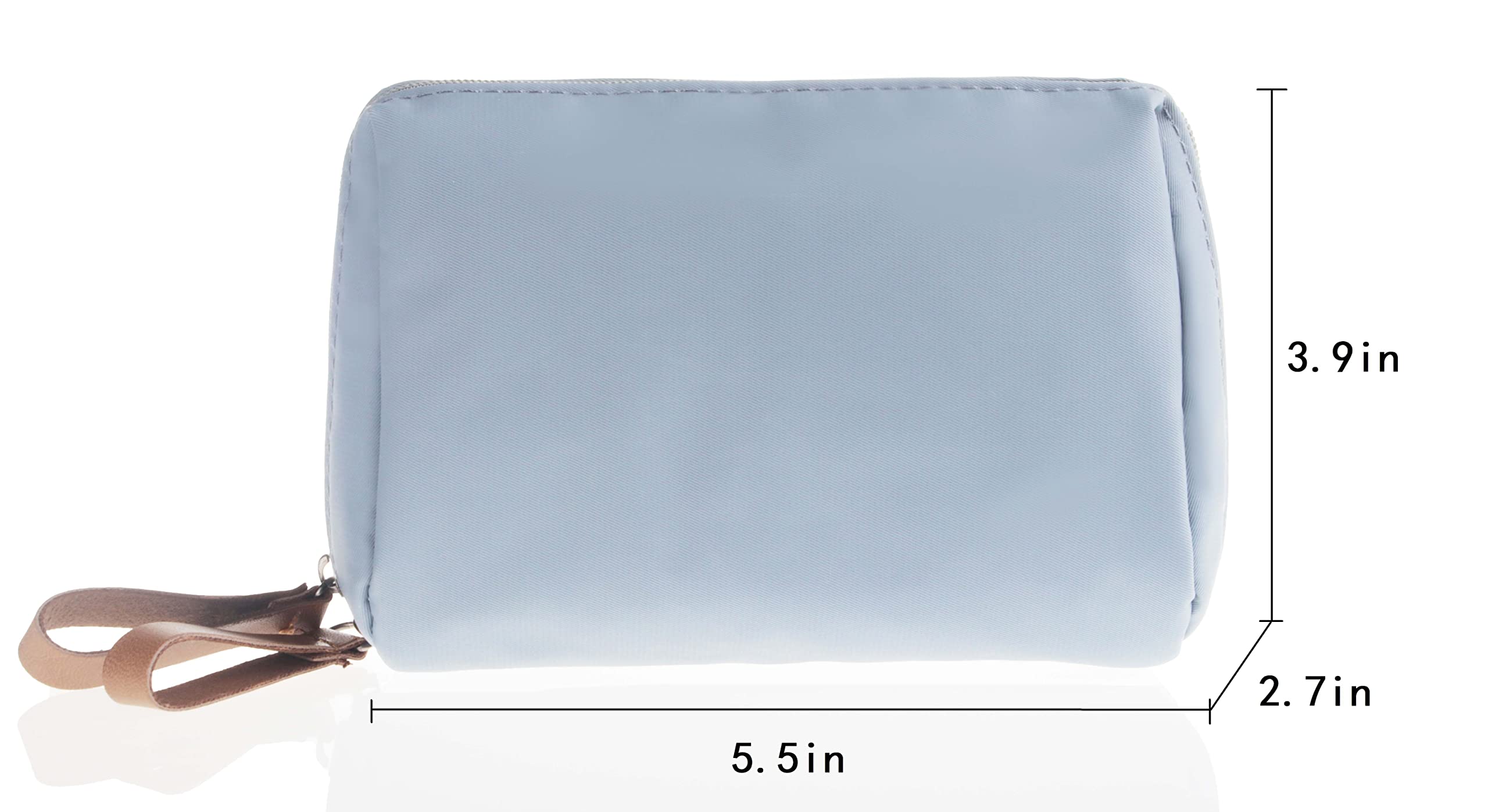 Waterproof Small Makeup Bag for Women - Portable Travel Cosmetic Pouch for Purse (Grey, Square) | Perfect for Daily Use, Gym, Travel & On-the-Go Touch Ups