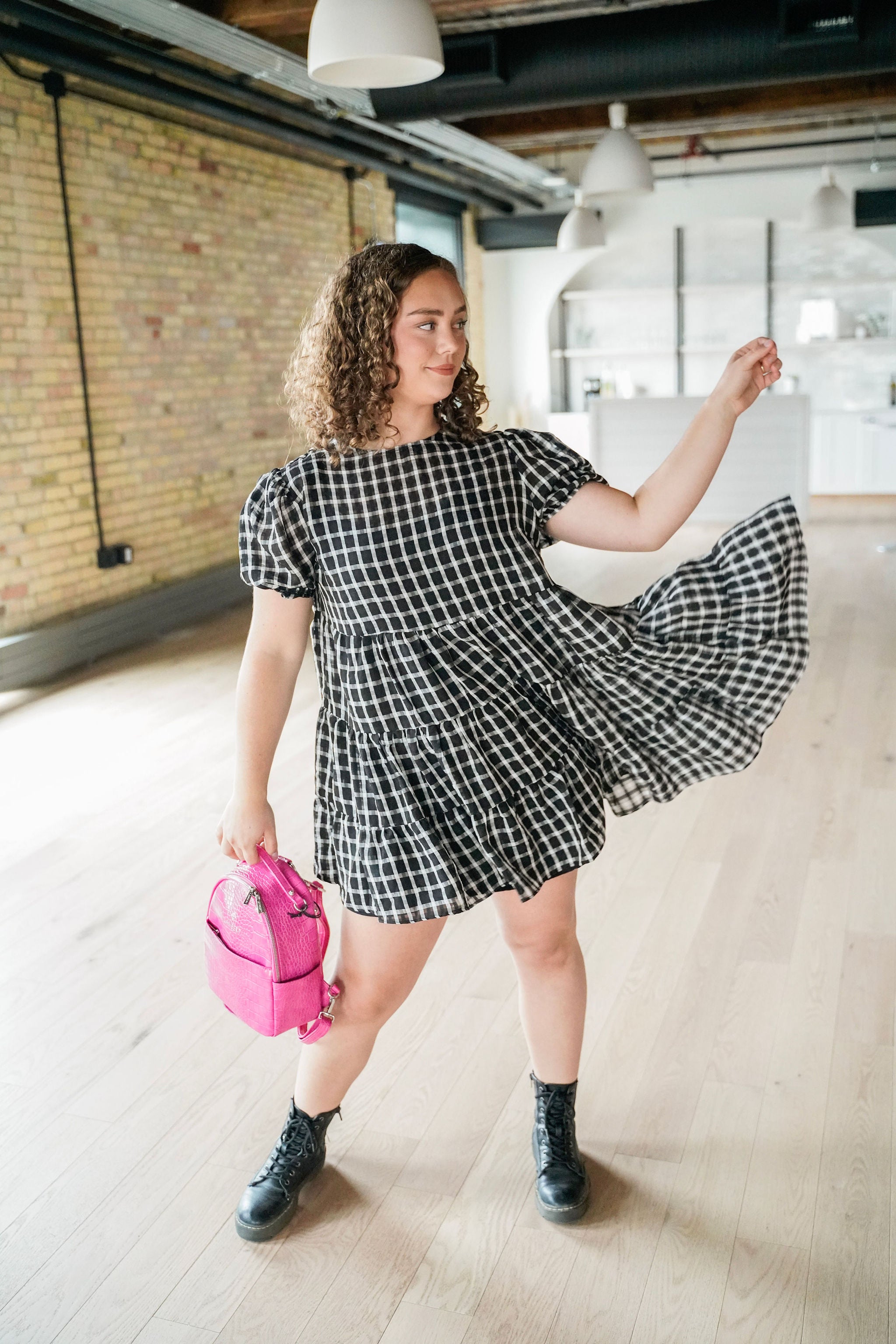 Stylish Checked Dress for Women - Trendy Plaid A-Line Dress for Casual Outings, Office Wear & Date Nights