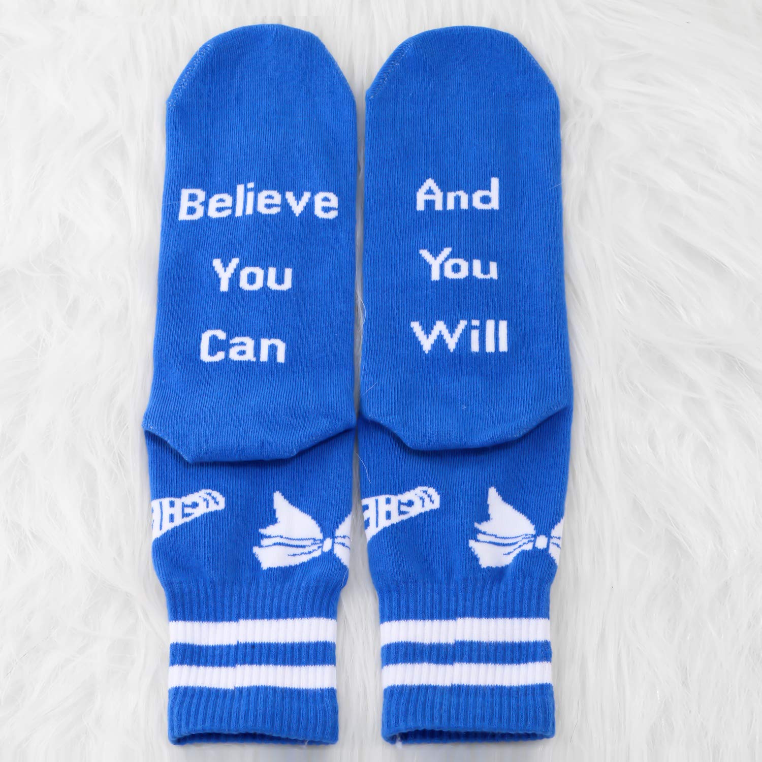 MBMSO 2 Pairs Cheerleading Socks - Best Cheerleader Gifts for Team Spirit & Performance - Perfect for Competitions, Practice & Cheerleading Events