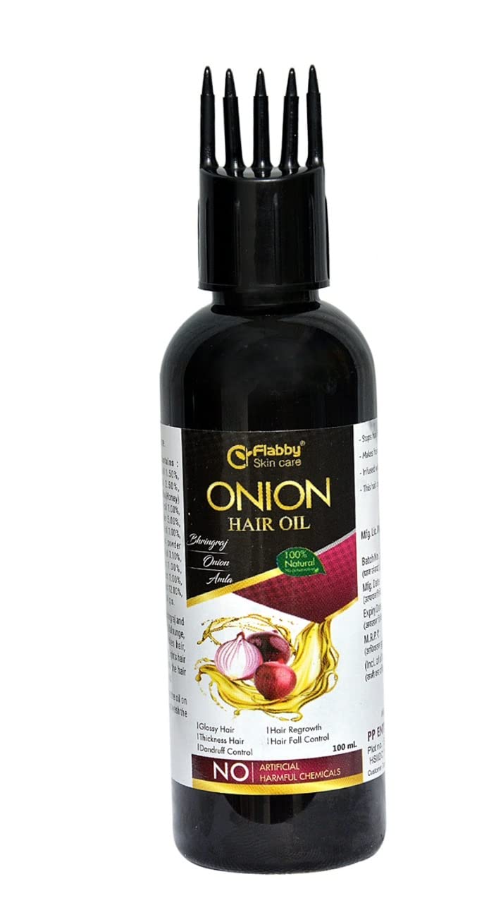 Organic Onion Hair Oil for Hair Growth & Fall Control - 100% Natural, Chemical-Free (100ml) | Promotes Thicker, Stronger Hair for Men & Women - Perfect for Daily Scalp Massage & Overnight Treatment