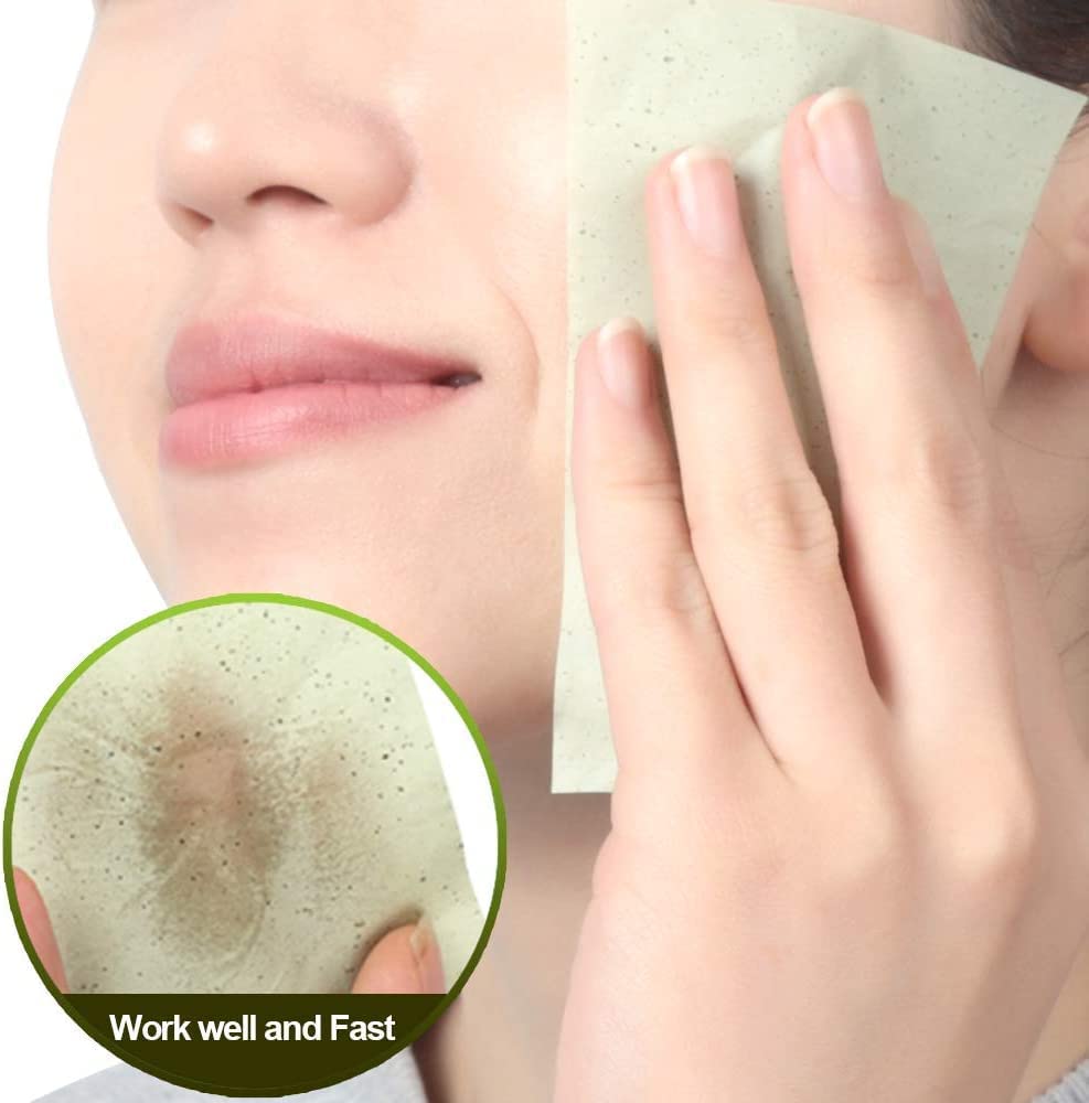 Absorbent Oil Control Face Blotting Sheets - 200 Pack for Oily Skin, Blackhead Removal & Makeup Touch Up | Green Beauty Tools for Men & Women | Perfect for Gym, Travel & Daily Skincare