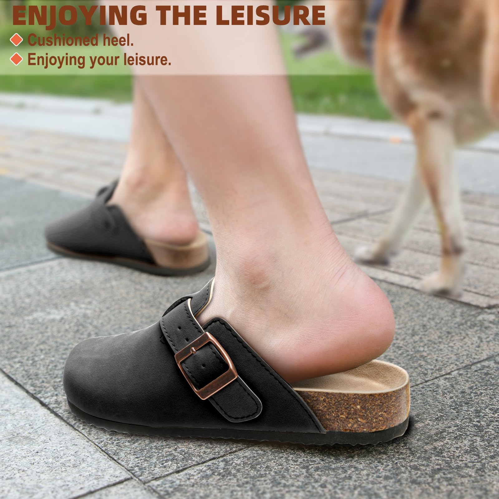 KEMISANT Men's Comfortable Suede Clogs - Soft Mule Slippers & Sandals with Cushioned Cork Footbed - Unisex Nurse & Healthcare Shoes - Perfect for Hospital Shifts, Gardening & Casual Wear