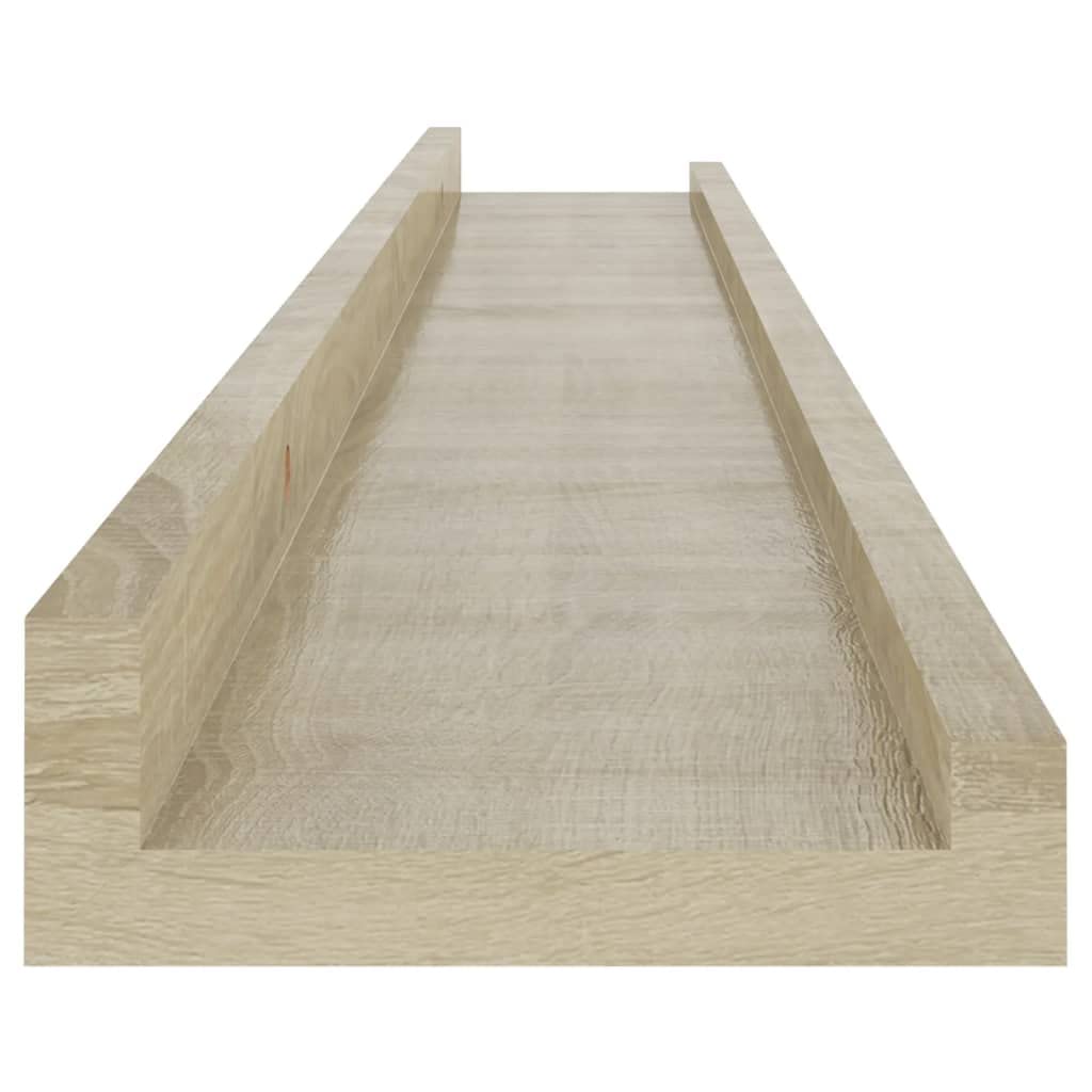 SKM Floating Wall Shelves Set of 2 - Sonoma Oak Wooden Shelves 31.5