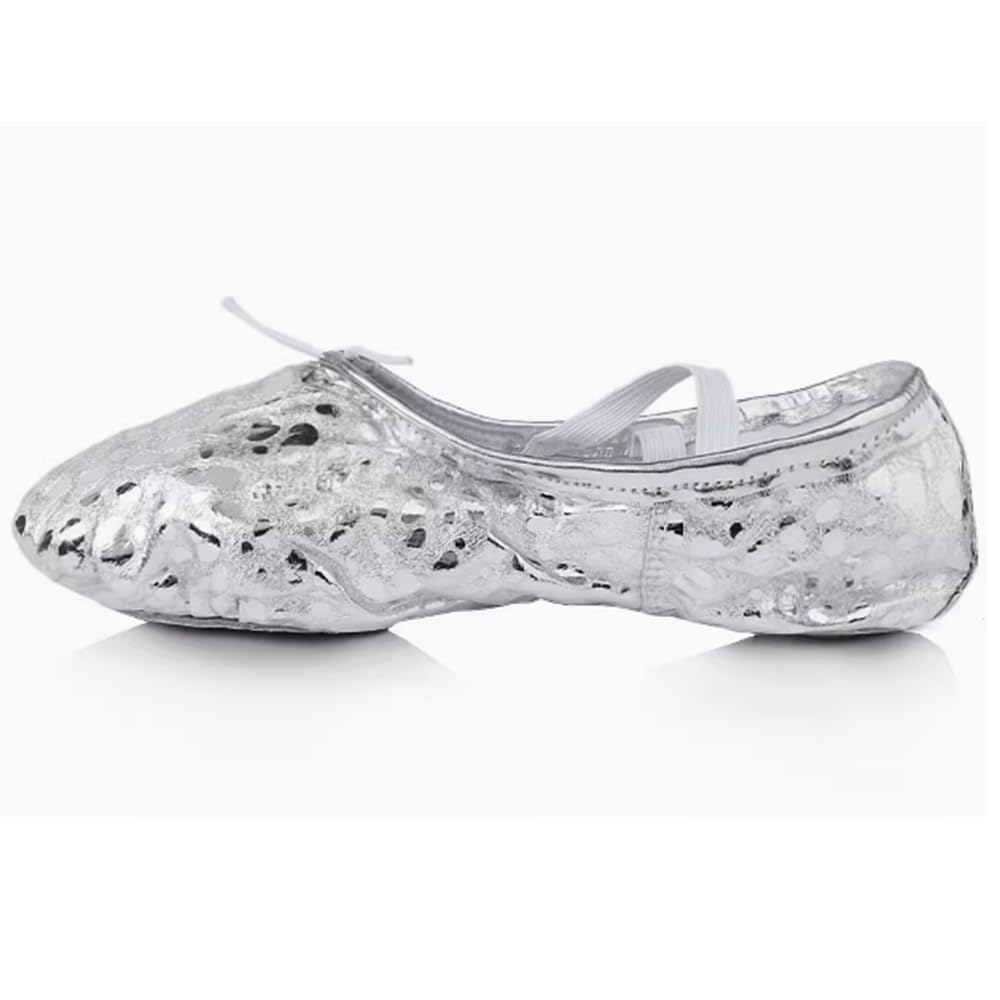 MSMAX Kids Leather Ballet Shoes for Practice, Yoga, Dance & Performance - Soft Ballet Flats for Toddler, Little & Big Kids - Perfect for Ballet Class, Recitals & Playtime