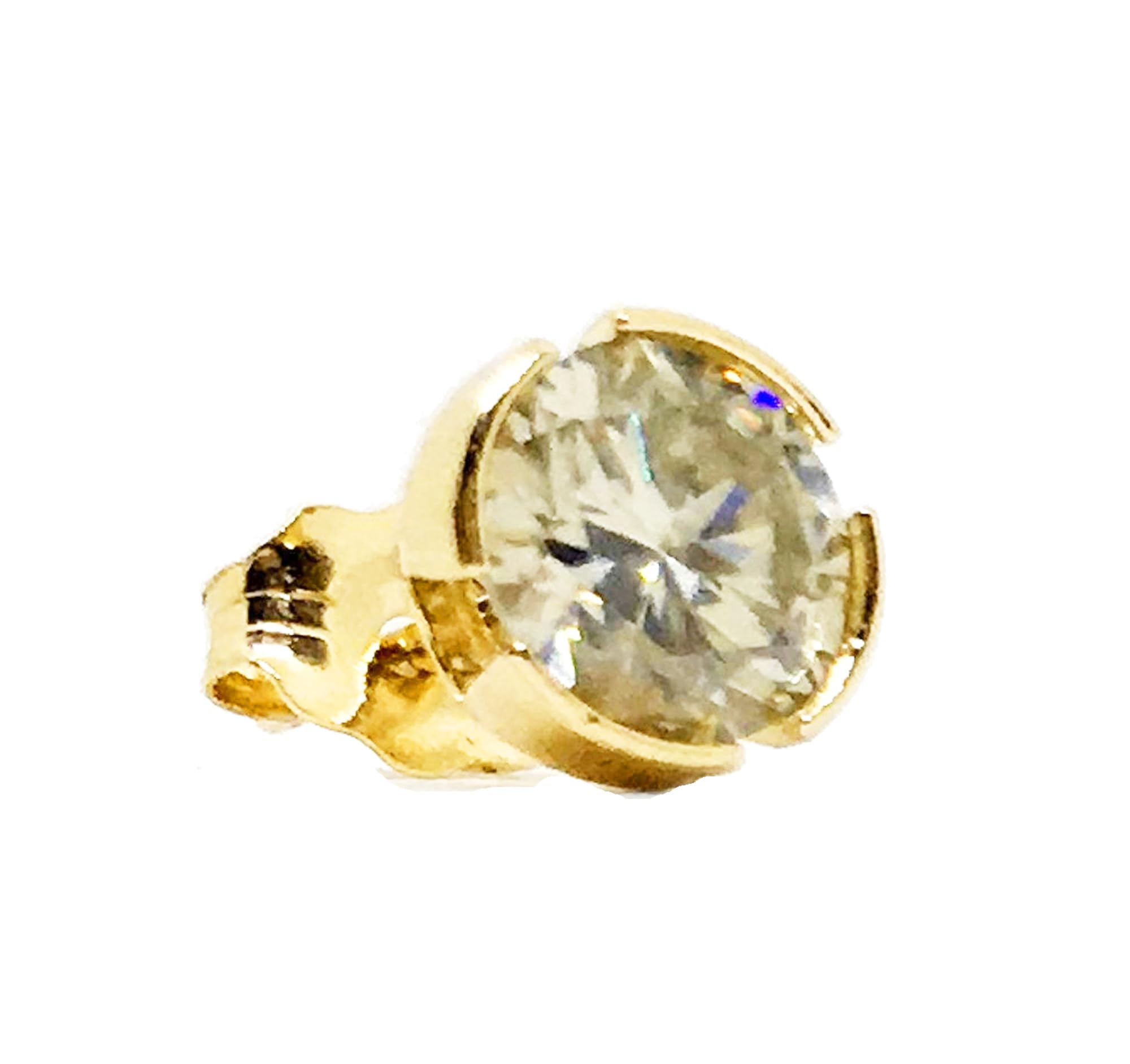14K Yellow Gold Light Yellow Moissanite Stud Earrings for Women - Perfect for Everyday Wear, Parties & Special Occasions