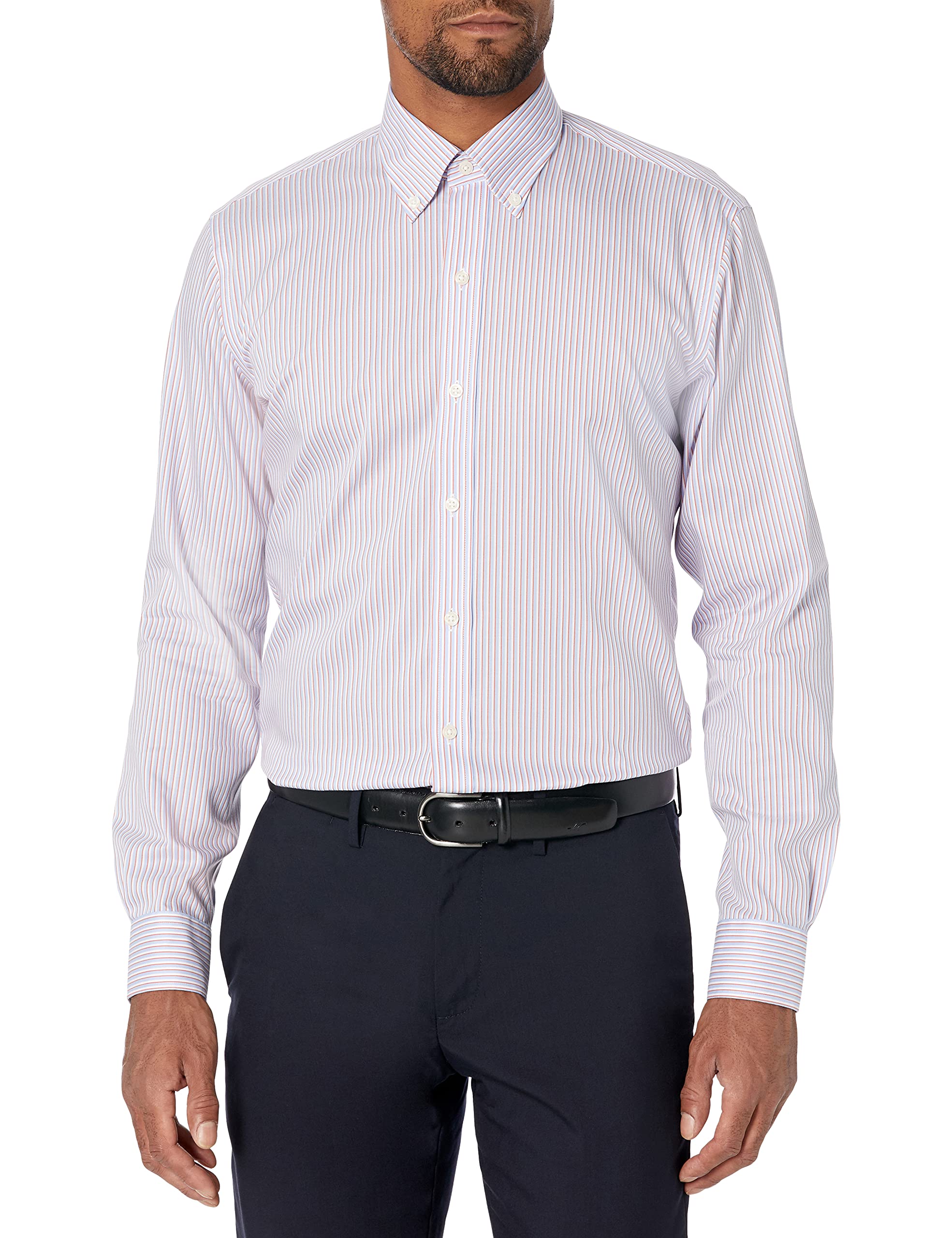 Slim Fit Button-Down Dress Shirt for Men - Stylish Patterned Collar Formal Shirt for Office, Business & Special Occasions