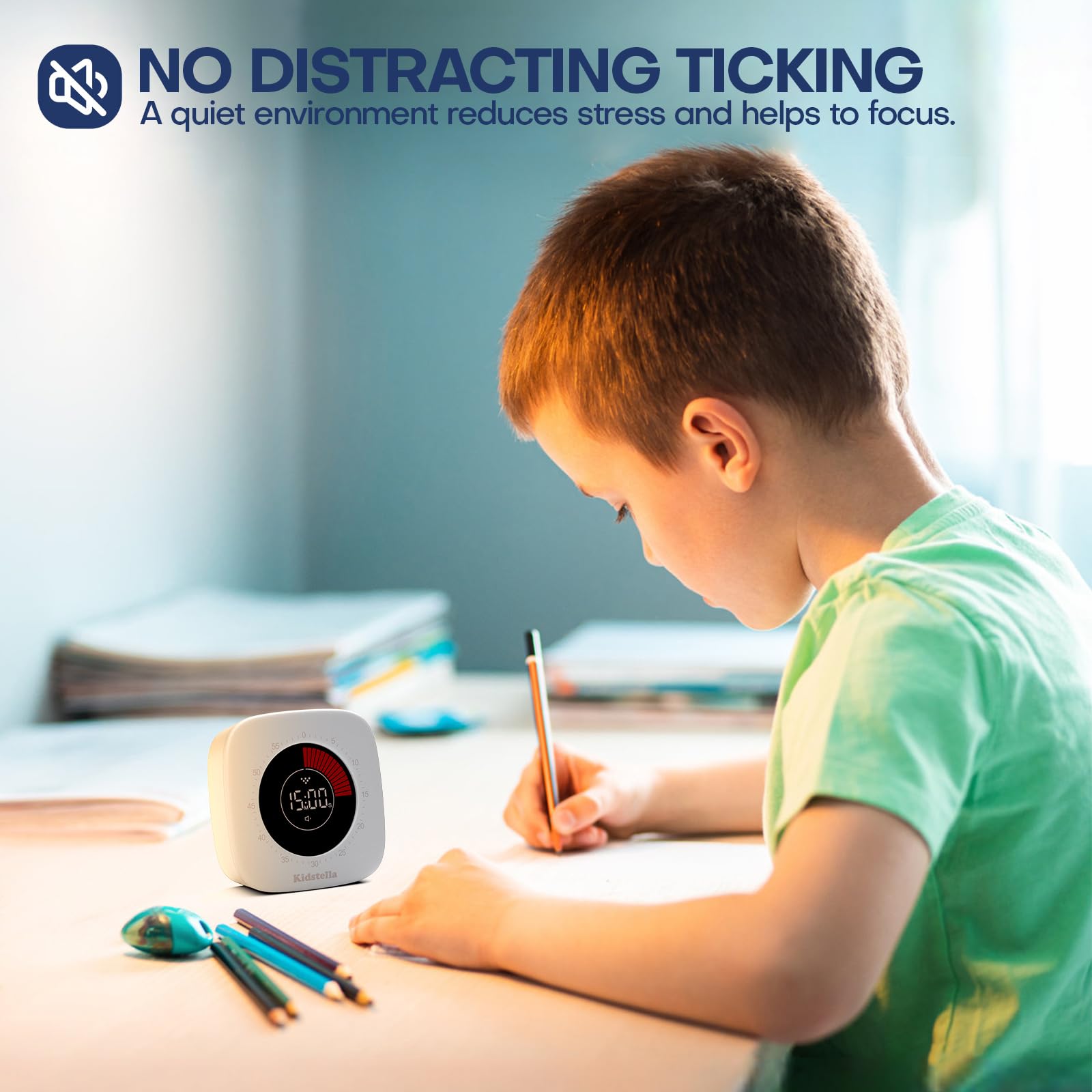 Rechargeable 60-Minute Visual Timer for Kids & Adults - 4 Alarm Modes, Silent Operation Pomodoro Timer for Classroom, Kitchen, Office - Autism & ADHD Focus Tool (Pearl White) - Perfect for Study Sessions, Cooking, Time Management & Special Needs Support