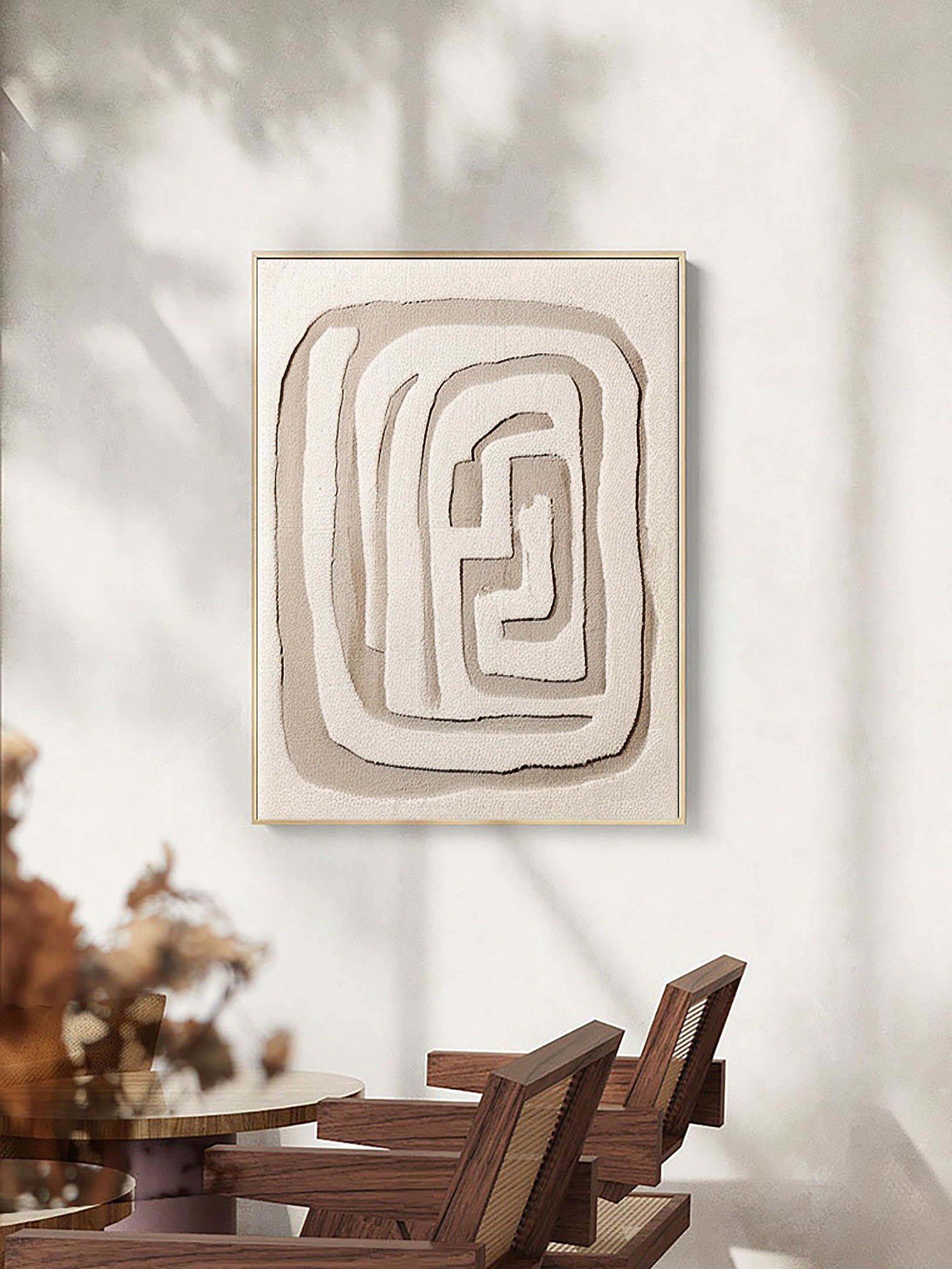 Beige & Brown Abstract Wall Art Print #BB008 - Modern Home Decor for Living Room, Bedroom & Office
