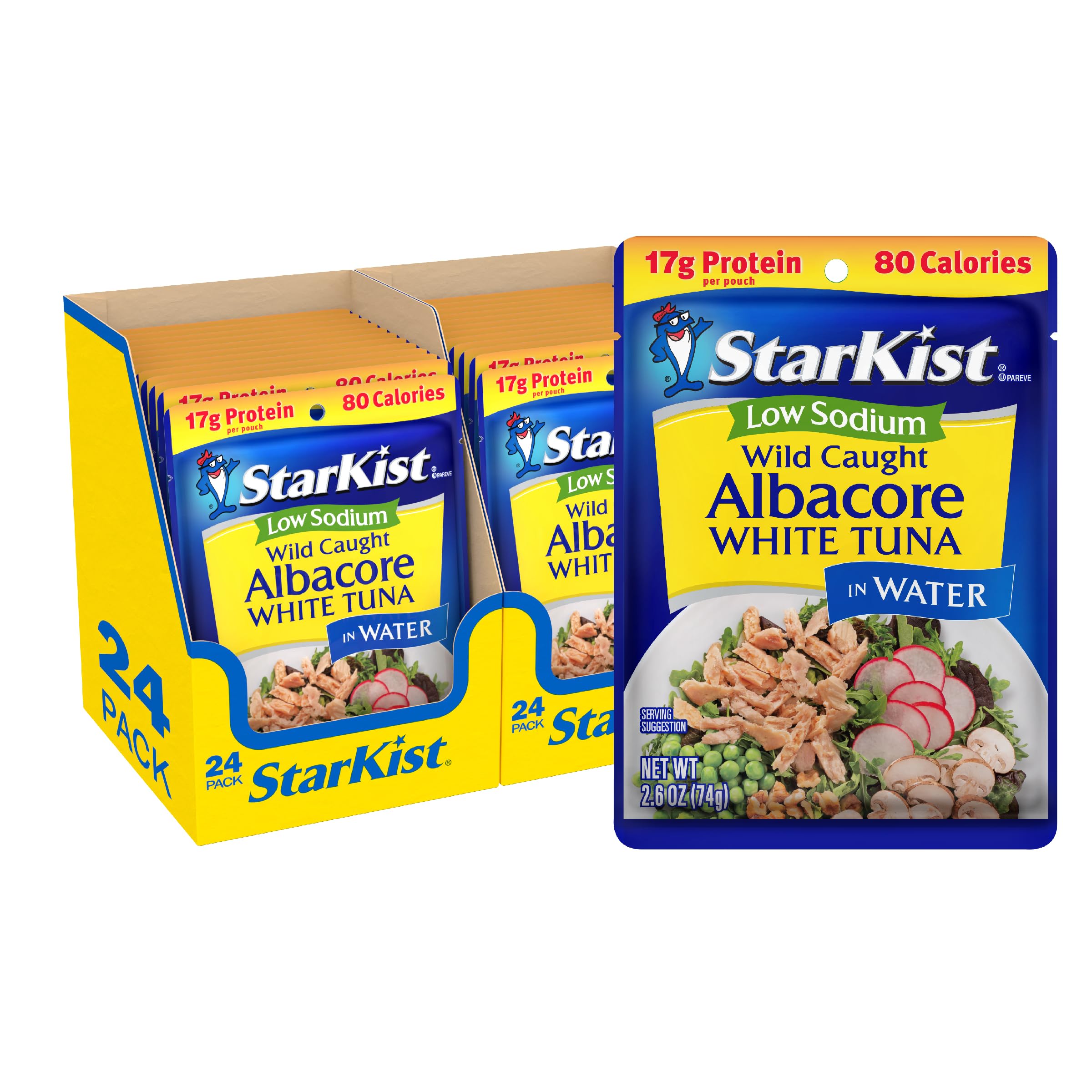 StarKist Low Sodium Albacore Tuna in Water - 2.6 Oz Cans, Pack of 24 | Healthy Protein for Salads, Sandwiches & Meal Prep | BPA-Free, Gluten-Free & Keto-Friendly