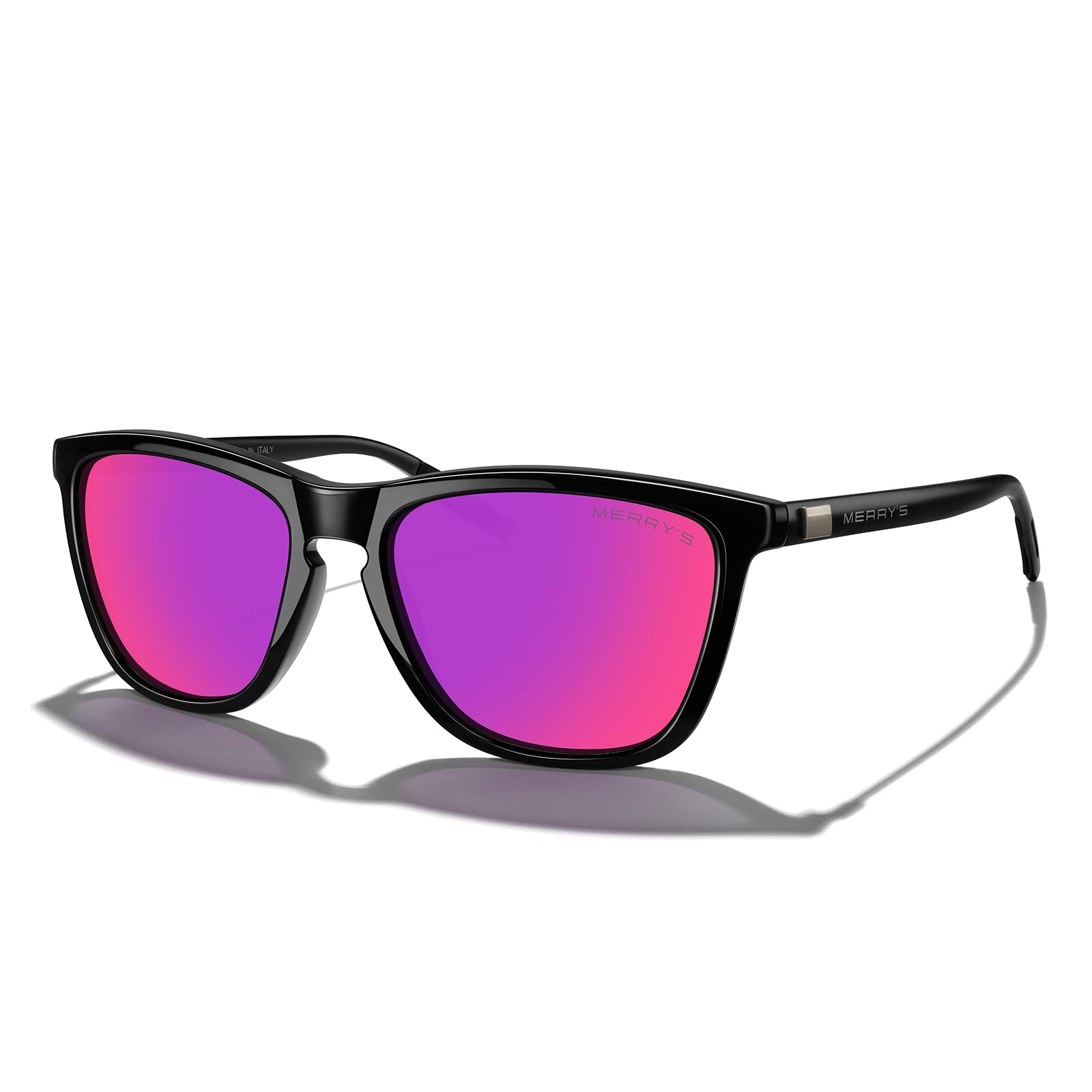 MERRY'S Unisex Polarized Sunglasses for Women & Men - Classic Retro Designer Style with Aluminum Legs - UV Protection for Driving, Beach & Outdoor Activities