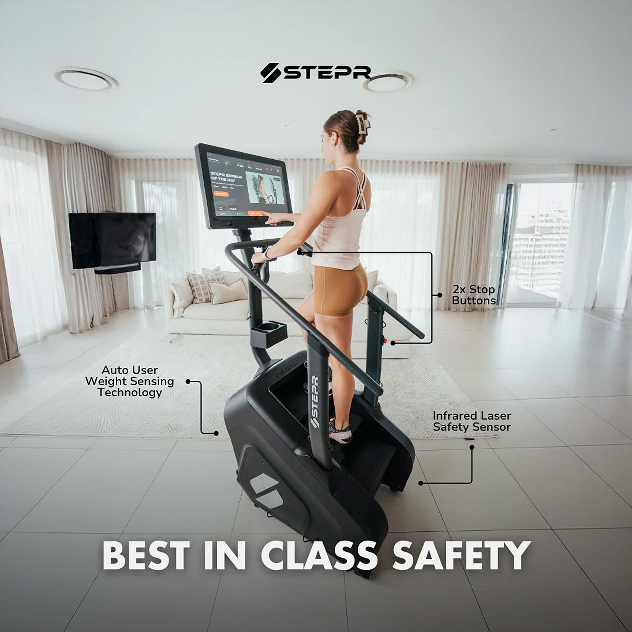 STEPR Stair Climber - Portable Folding Stepper Machine for Home Workout, Cardio & Fitness Training - Perfect for Small Spaces, Apartment & Office Use