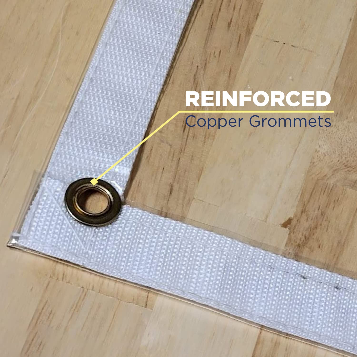 Fire Retardant Clear PVC Vinyl Tarp - 8' x 18' See-Through Waterproof Cover for Construction, Greenhouse & Outdoor Protection