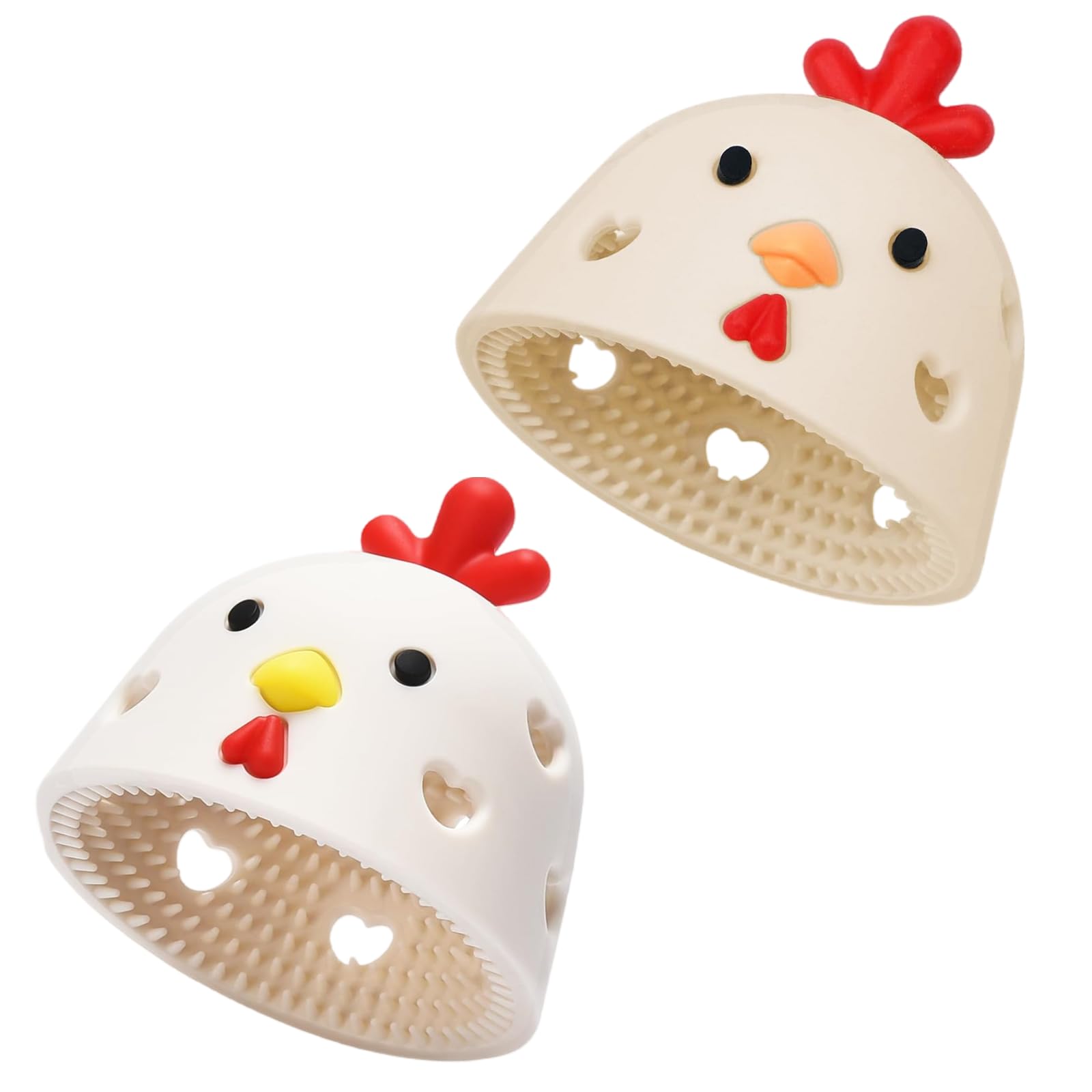 2 Pack Egg Cleaning Brush Set - Fresh Egg Washer & Scrubber for Farm Fresh Eggs - Durable Egg Cleaning Tools (White + Egg Color) - Perfect for Home Kitchen, Farm Use & Egg Washing Stations