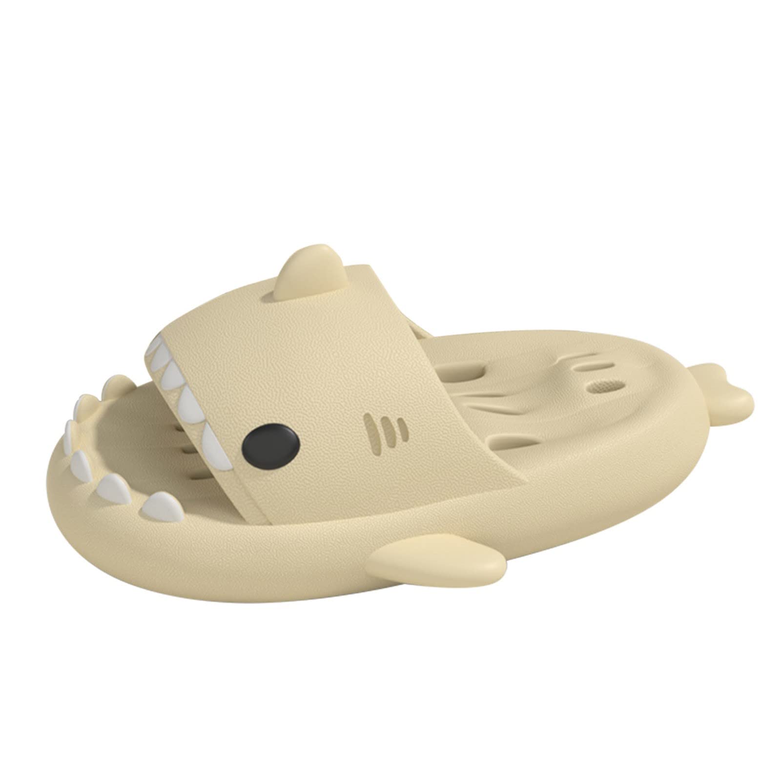 **Cartoon Shark Slippers for Women - Quick Drying, Non-Slip Bathroom & House Slippers with Soft Sole & Open Toe - Size 13 - Perfect for Indoor, Spa, and Beach Use**