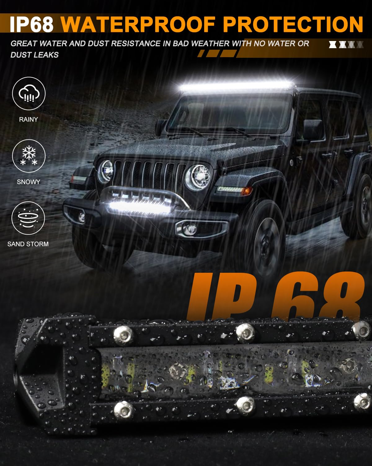 COLIGHT 44 Inch Single Row LED Light Bar - 30000LM 6D Off Road Driving Light for Trucks, SUV, ATV, Boat | Waterproof Bumper & Roof Mounting | Perfect for Night Off-Roading, Camping & Emergency Lighting