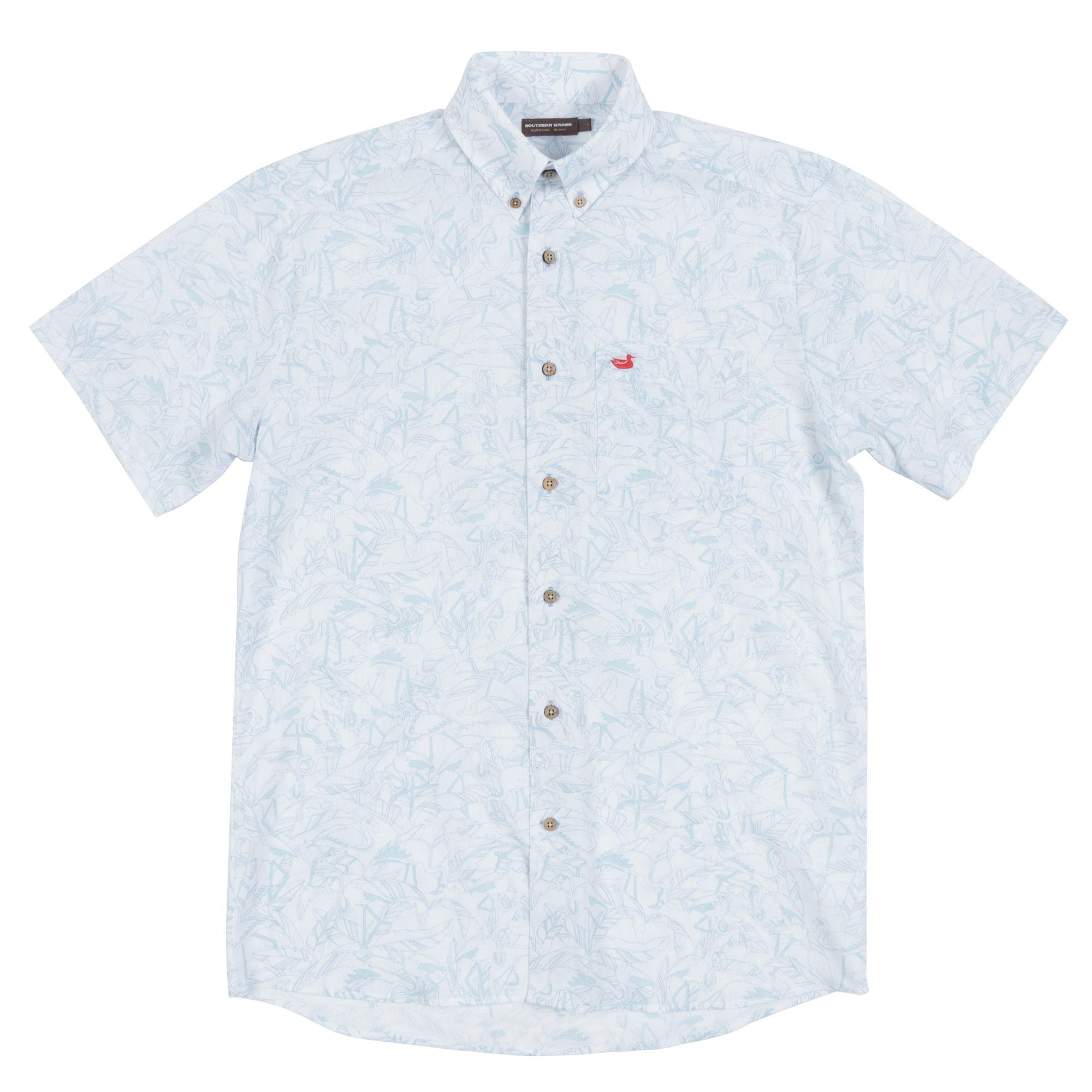 Men's Tropical Flamingo Print Linen Shirt - Breathable Summer Casual Shirt for Beach Vacation & Outdoor Activities