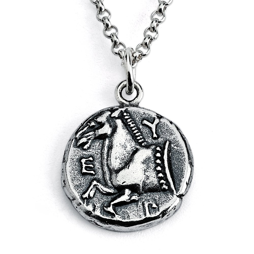 Belcho USA 925 Sterling Silver Greek Thrace Maroneia Coin Pendant Necklace - Authentic Replica Jewelry for Women, Perfect for Gifts, Parties & Historical Fashion
