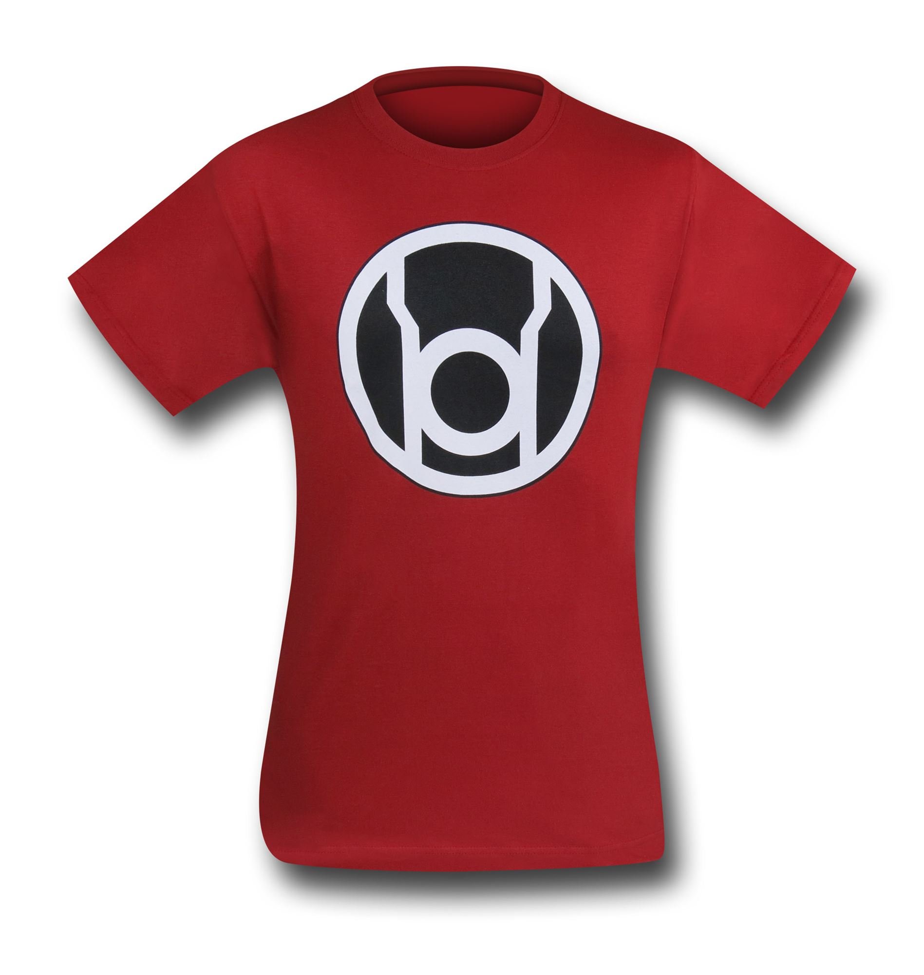 Green Lantern vs Red Lantern Symbol Graphic T-Shirt for Men - Medium Size | Superhero Comic Book Fan Apparel for Cosplay & Casual Wear