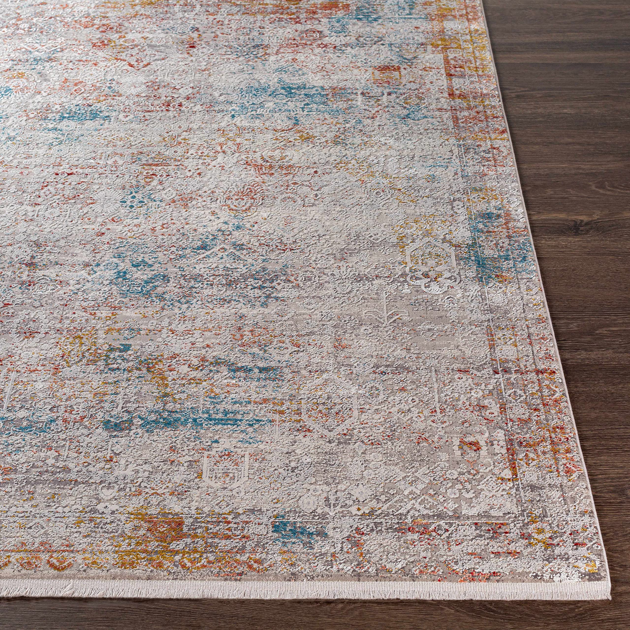 Hauteloom Witheridge Modern Hallway & Kitchen Runner Rug - Blue, Pink, Gray - 3' x 8' - Non-Slip Washable Rug for Entryway, Dining Room, Bathroom Decor