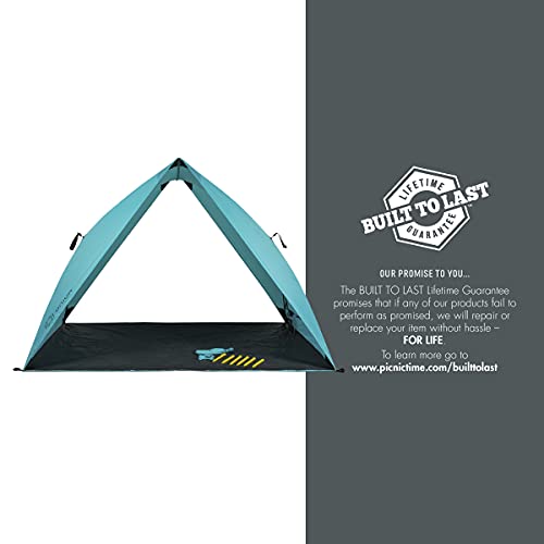 Pismo A-Frame Beach Tent - Instant Pop Up Sun Shelter with UPF 50+ UV Protection, Portable Shade Canopy for Beach, Pool, Park & Outdoor Activities (Aqua Blue)