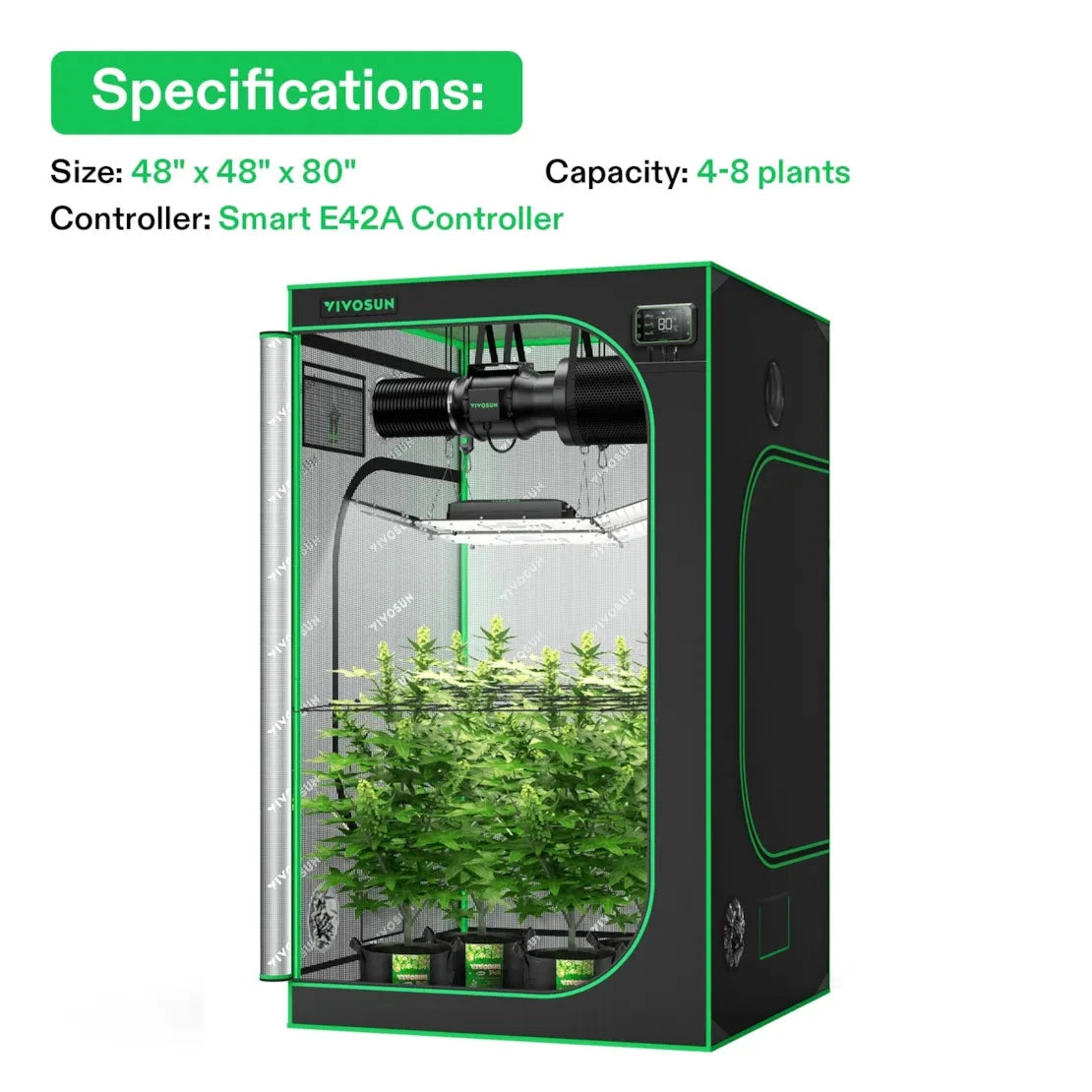 Vivosun 4x4 Smart Grow Tent Kit with 2 G6 LED Grow Lights - Complete Indoor Hydroponic System for 4 Plants - Perfect for Home Gardening, Seed Starting & Plant Cultivation